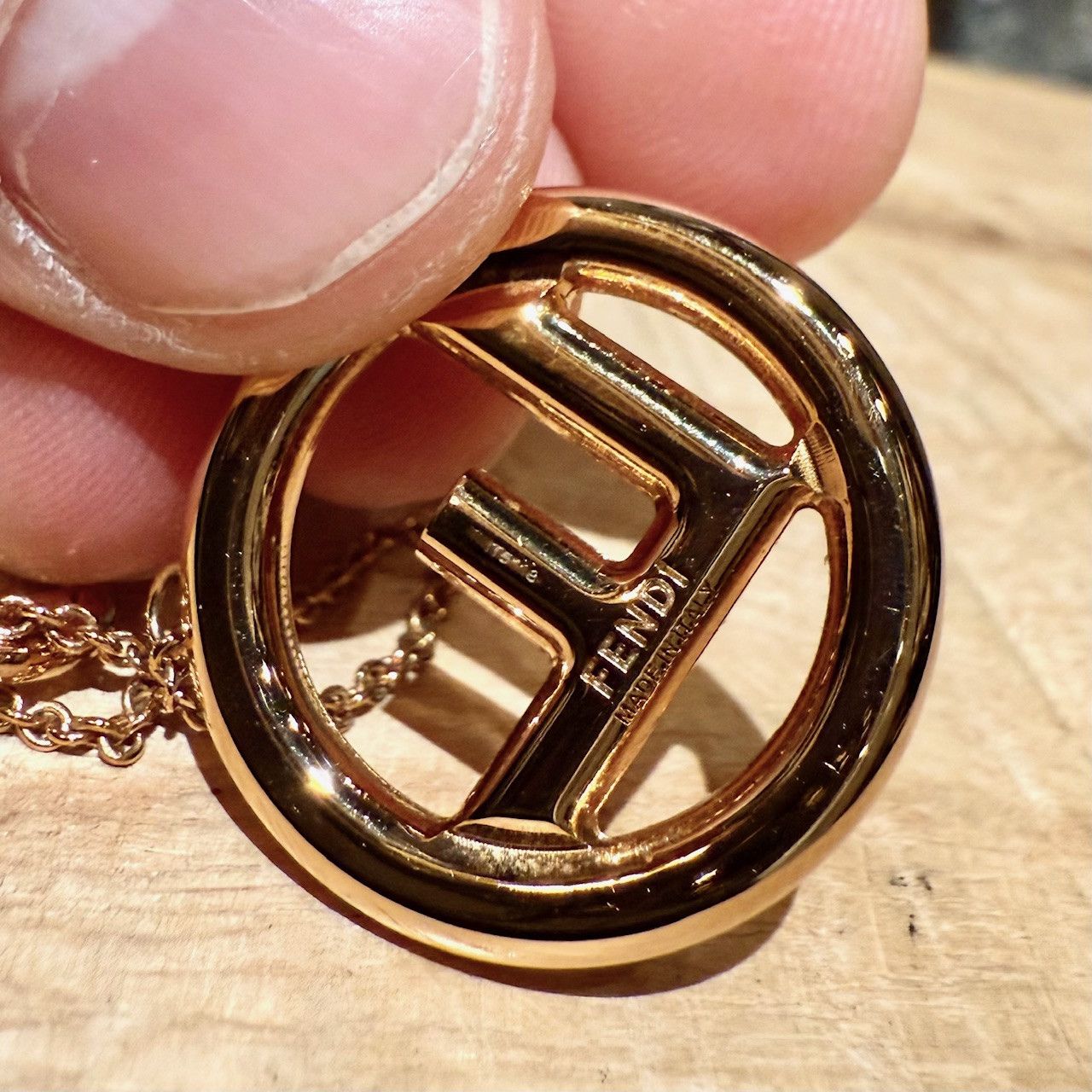 Fendi Fendi F is Fendi Gold Tone F Pendant Necklace Size ONE SIZE - 3 Thumbnail