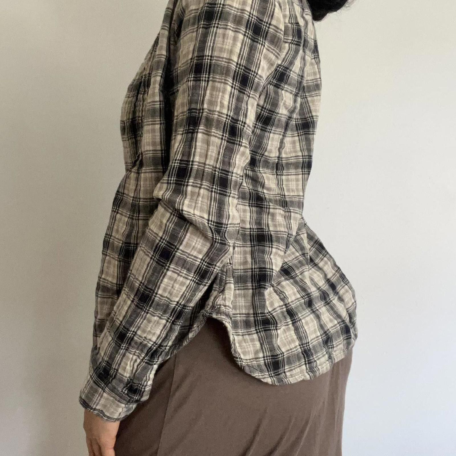 Converse Cream and black plaid button-up flannel Size XS / US 0-2 / IT 36-38 - 4 Thumbnail