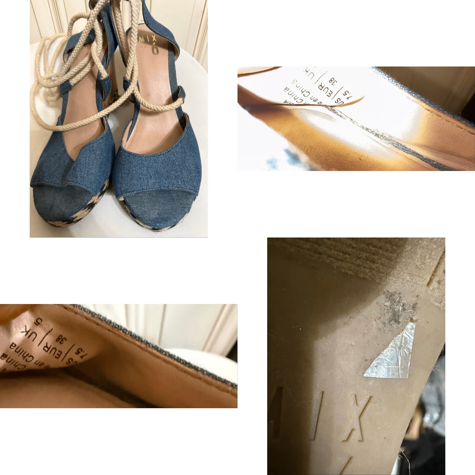 Vintage Mix No. 6 Womens Sandals Blue Cream Size 7.5 Size US 8 / IT 38 - 8 Thumbnail