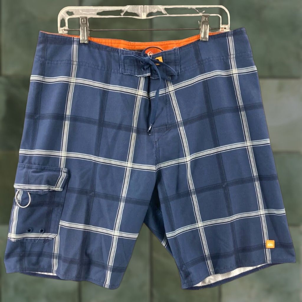 Quiksilver VINTAGE Quiksilver Bottom Mens 34 Blue Striped Lightweight Beach Surfer Pockets Size US 34 / EU 50 - 1 Thumbnail