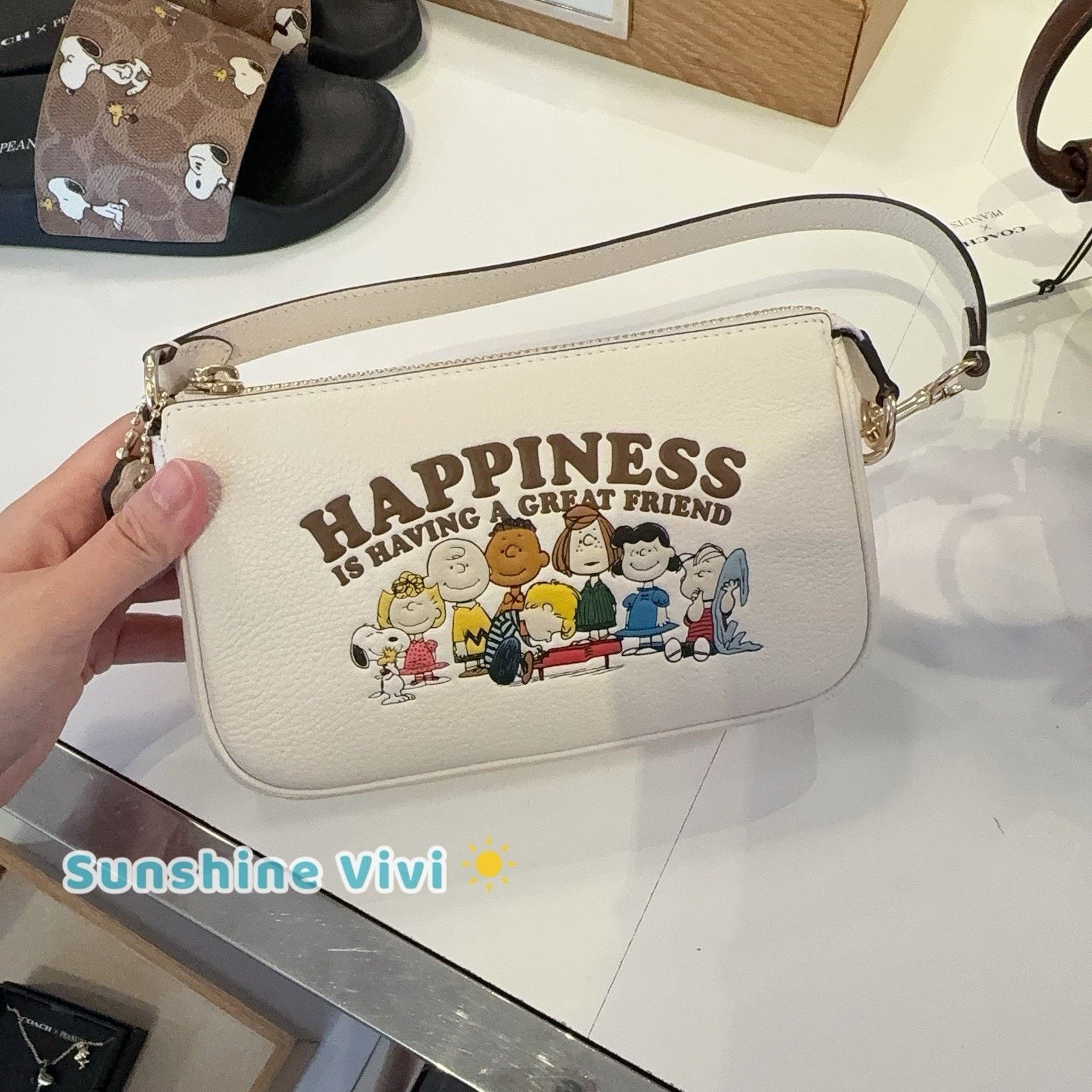 NWT Limited Coach X Peanuts Nolita 19 CBM76 Gold/Chalk
