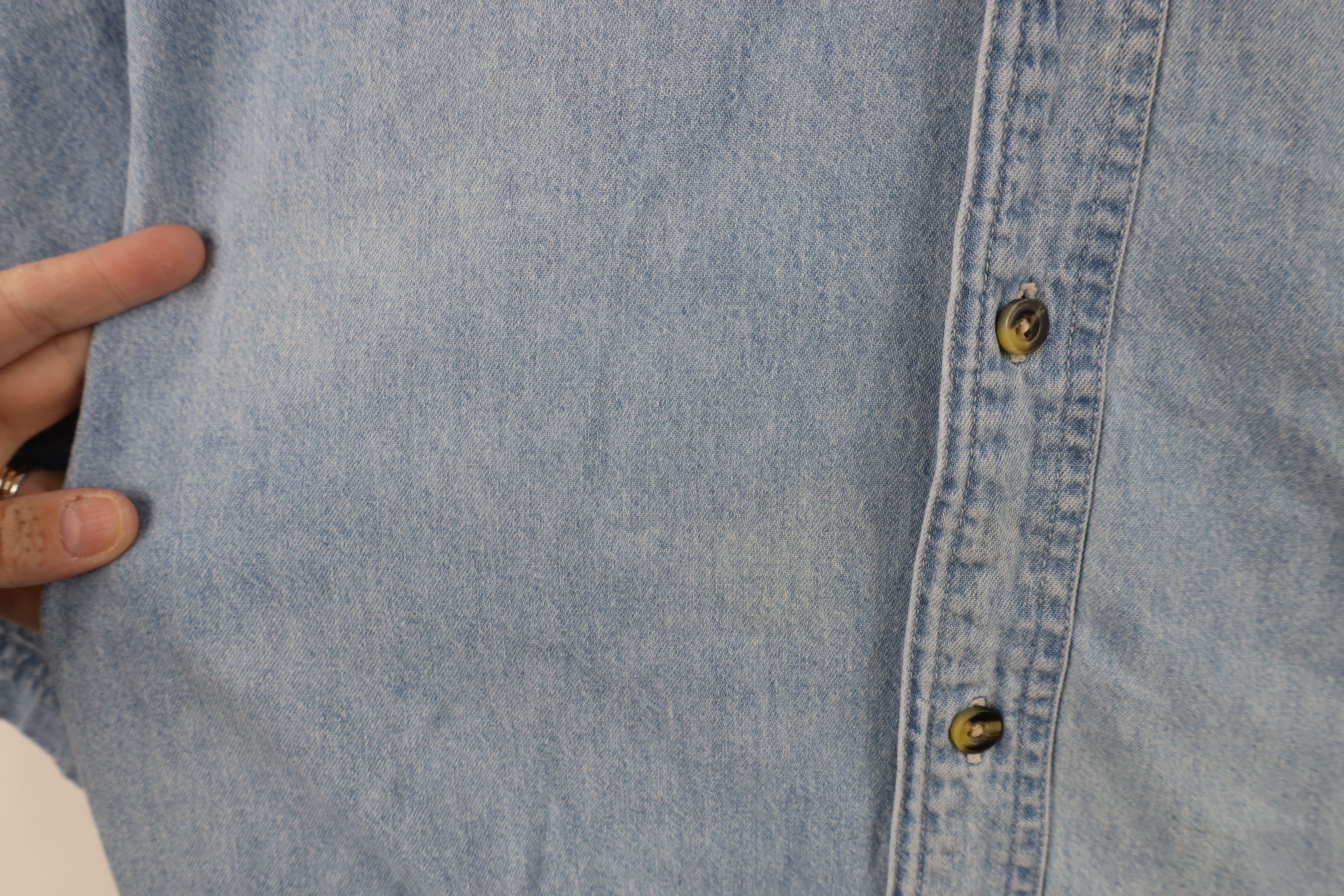 Vintage Vintage Y2K American Festival Denim Jean Button Down Shirt Size US XXL / EU 58 / 5 - 6 Thumbnail