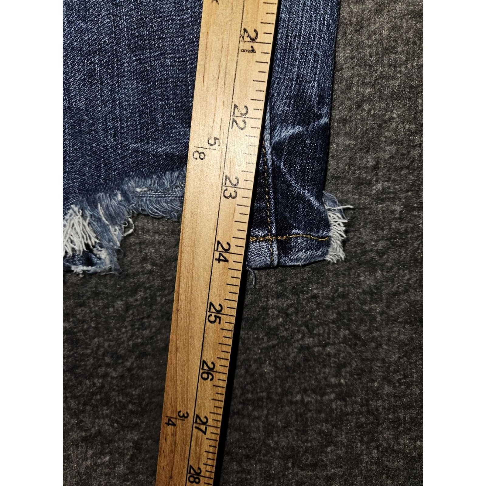 Vintage KanCan Jeans Womens Medium Wash Mid Rise Skinny Distressed Frayed Pockets 5-Pocket Denim Cotton Spandex Jeans Size 26" / US 2 / IT 38 - 6 Thumbnail