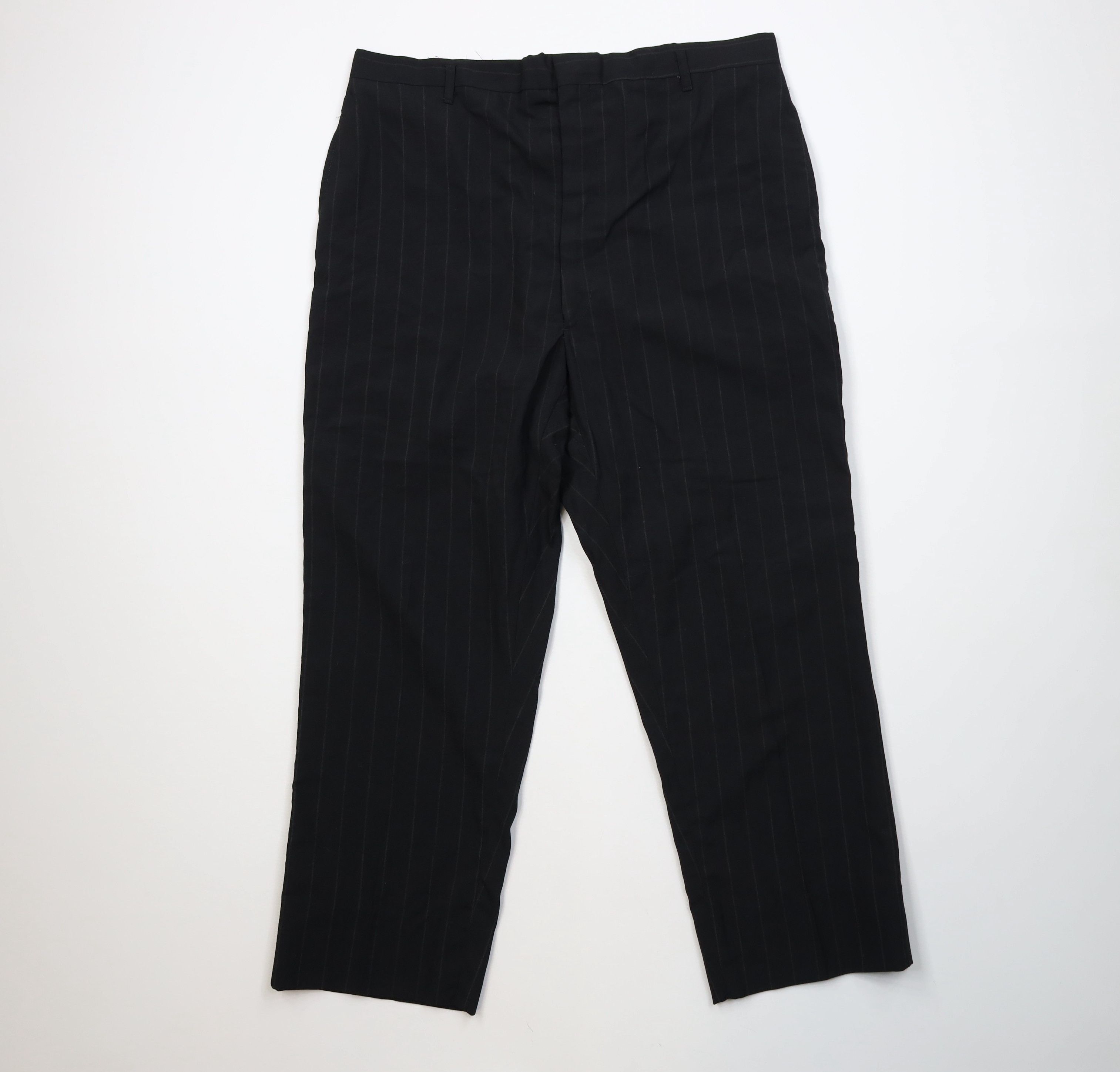 Vintage Vintage 50s Streetwear Knit Pinstriped Wide Leg Chino Pants Size US 38 / EU 54 - 1 Thumbnail
