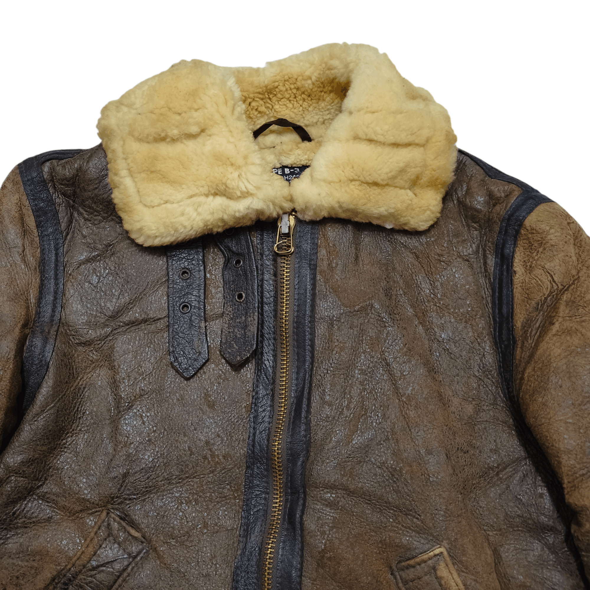 Schott Vintage 70s Schott Bros USAAF B-3 Shearling Leather Jacket Size US S / EU 44-46 / 1 - 5 Thumbnail