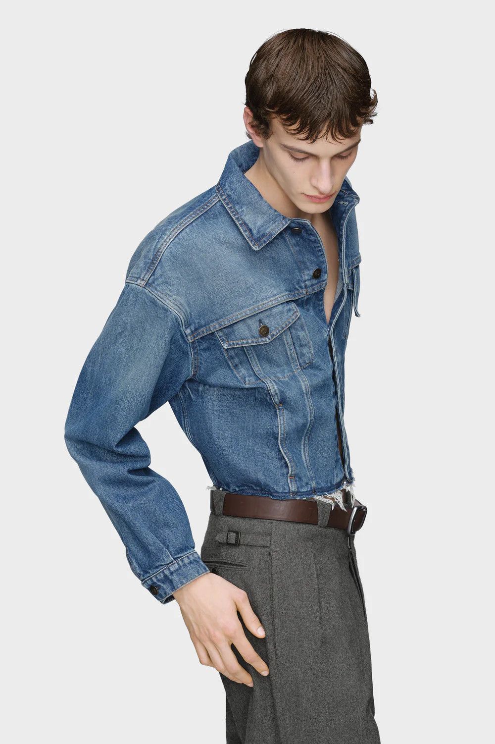 Maison Margiela o1w1db10526 Denim Jacket in Blue Size US S / EU 44-46 / 1 - 3 Thumbnail