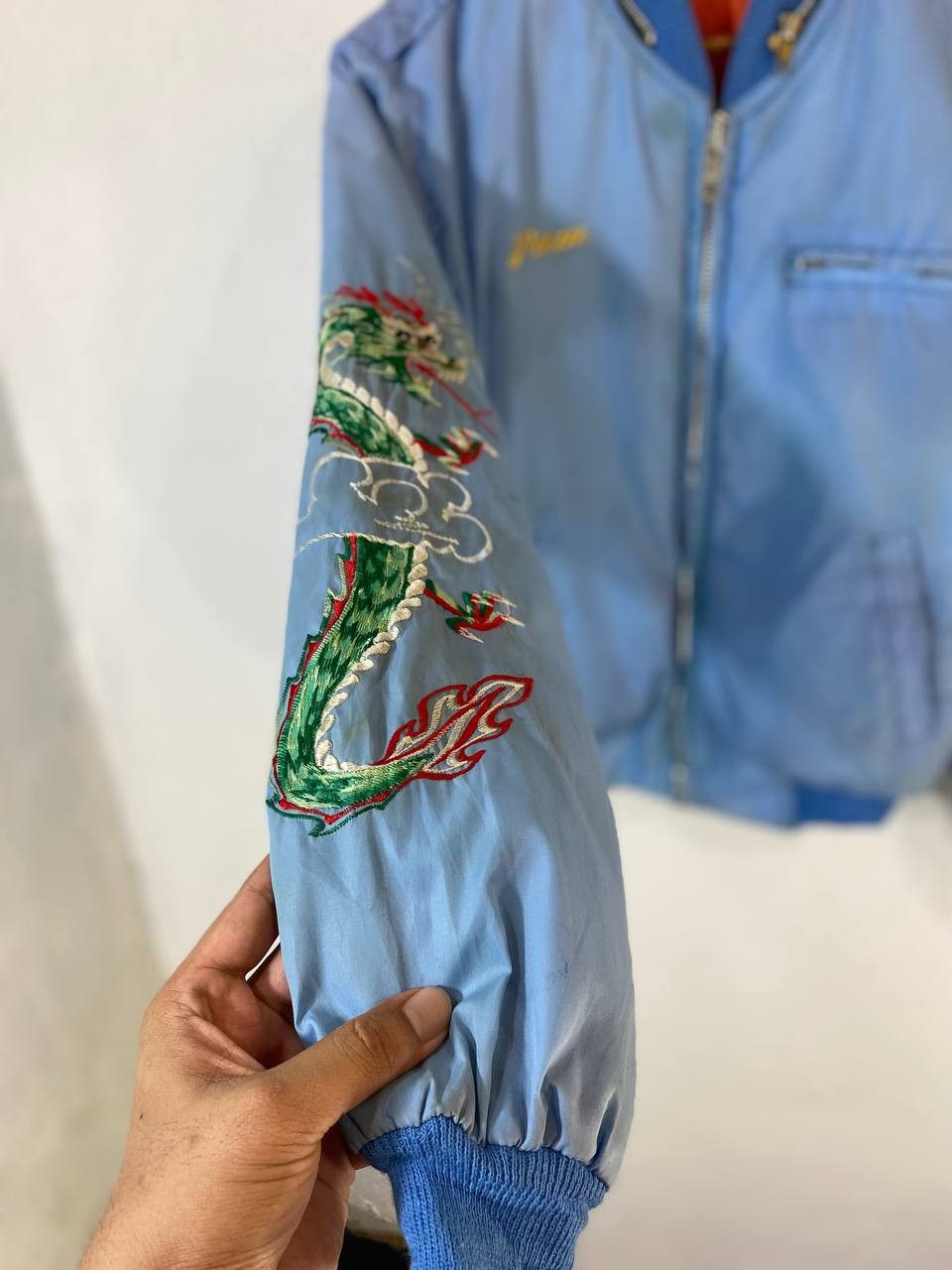 Japanese Brand vintage sukajan jacket embroided dragon nice design Size US L / EU 52-54 / 3 - 6 Thumbnail