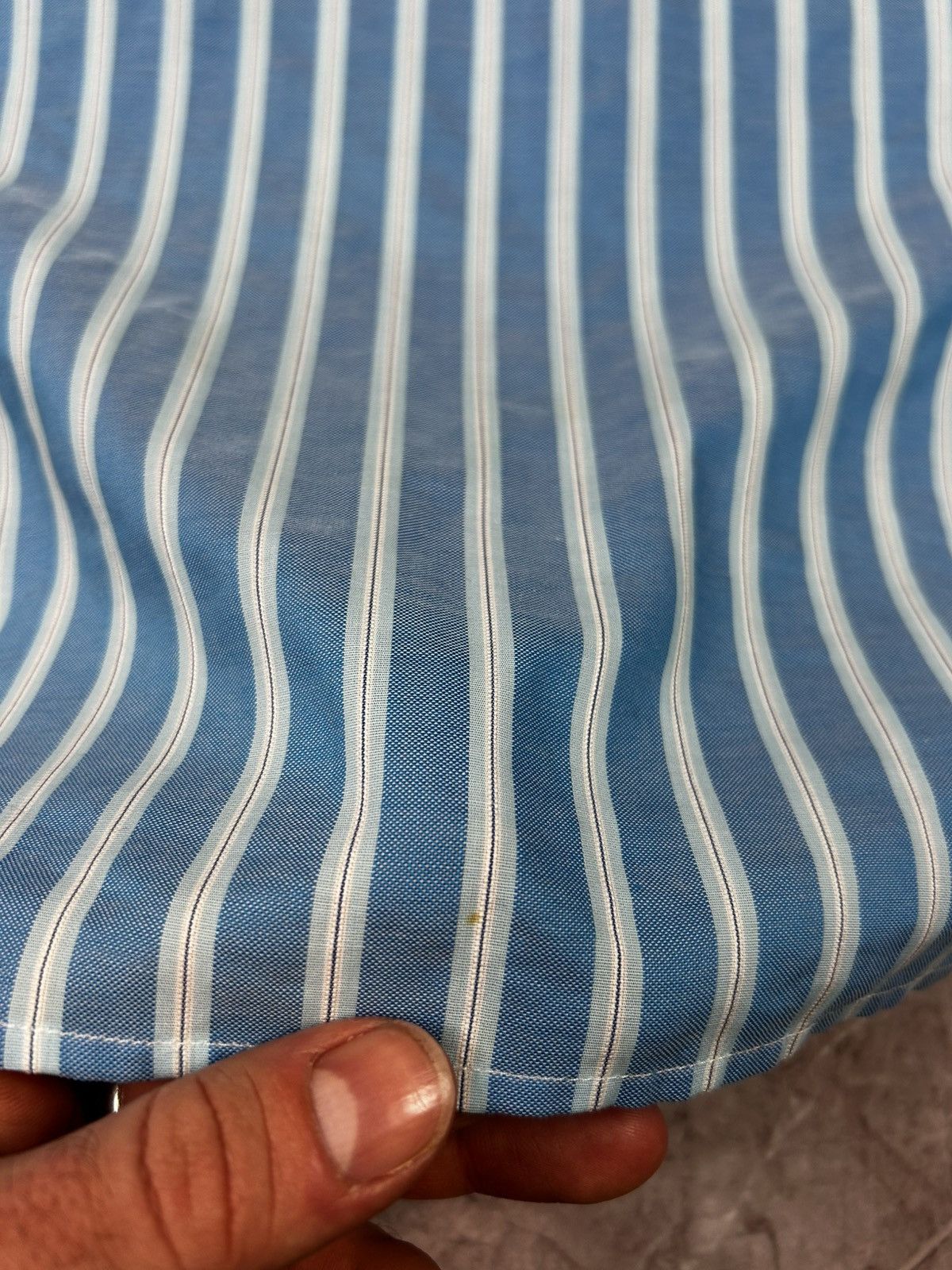 Loro Piana Loro Piana Shirt Button Up White Blue Stripped Cotton Formal Size US L / EU 52-54 / 3 - 13 Thumbnail