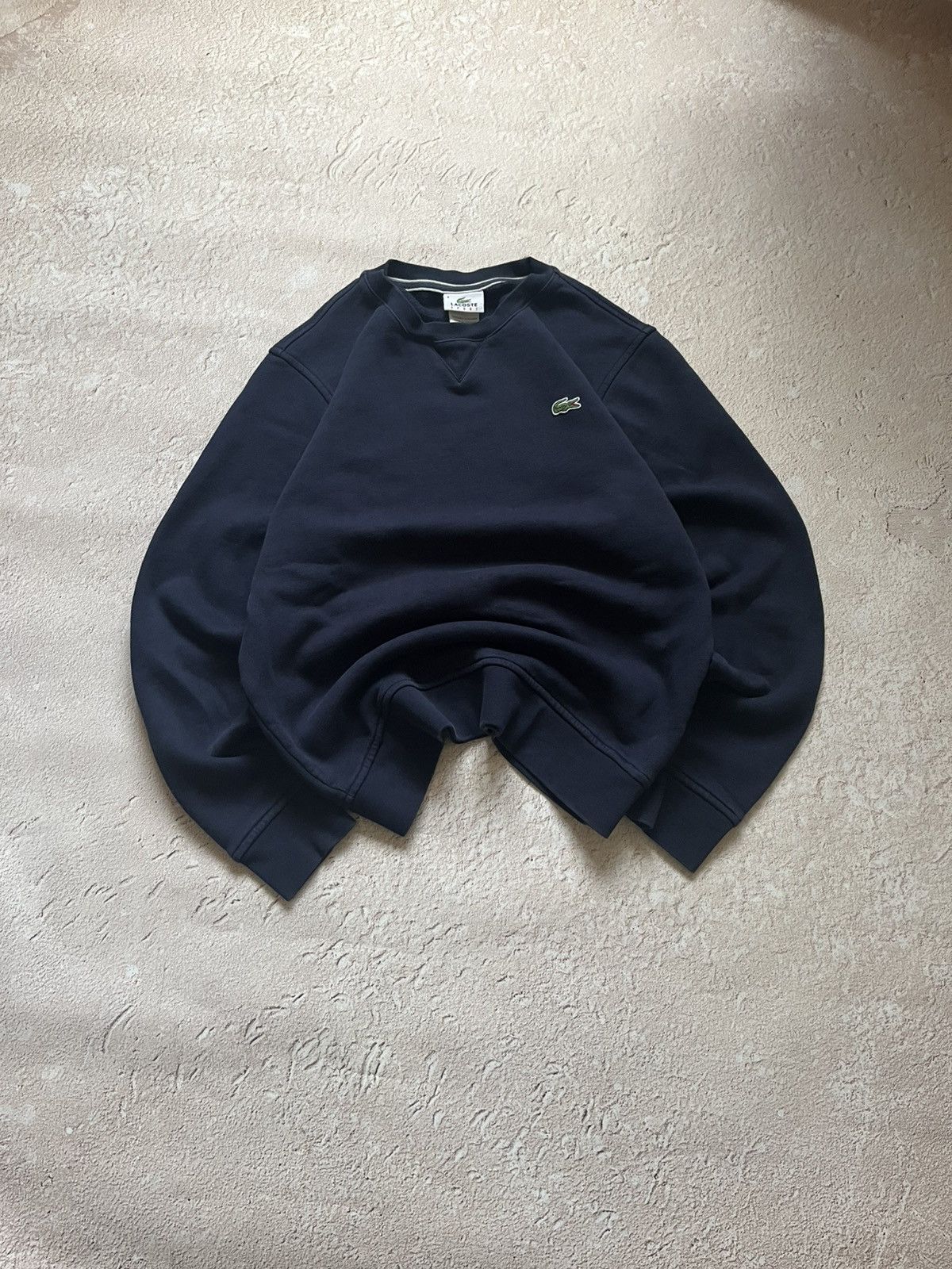 Lacoste 🐊 Vintage Lacoste Crewneck Sweatshirt (Navy Blue) Size US M / EU 48-50 / 2 - 1 Thumbnail