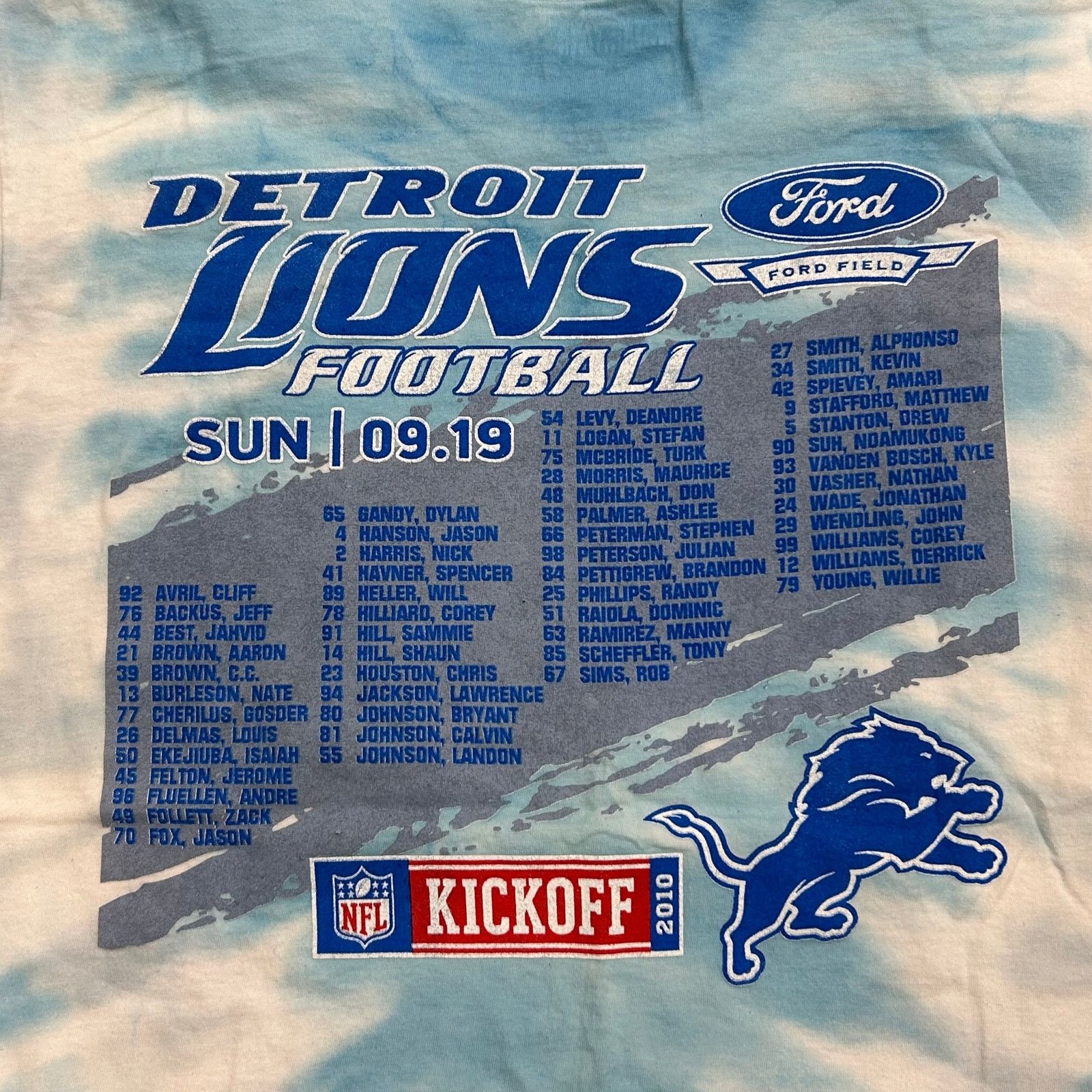 NFL 2010 Detroit Tigers Hurley NFL Kickoff Tie Dye Tee Large L Size US L / EU 52-54 / 3 - 2 Thumbnail
