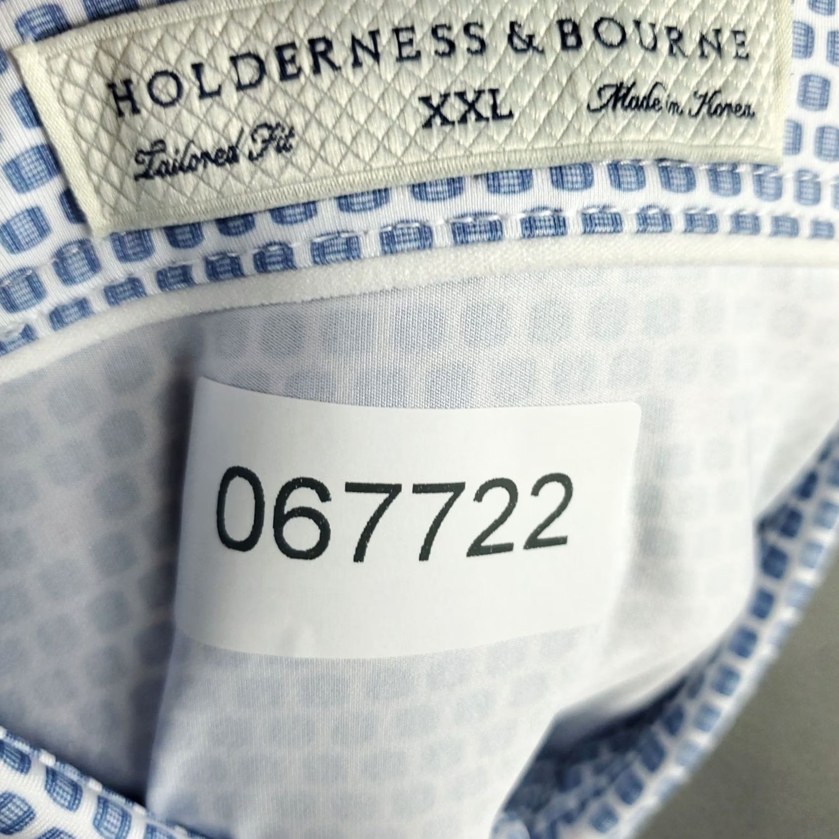 Vintage Holderness & Bourne Polo Shirt Mens 2XL Blue Geometric Golf Short Sleeve Size US XXL / EU 58 / 5 - 8 Thumbnail