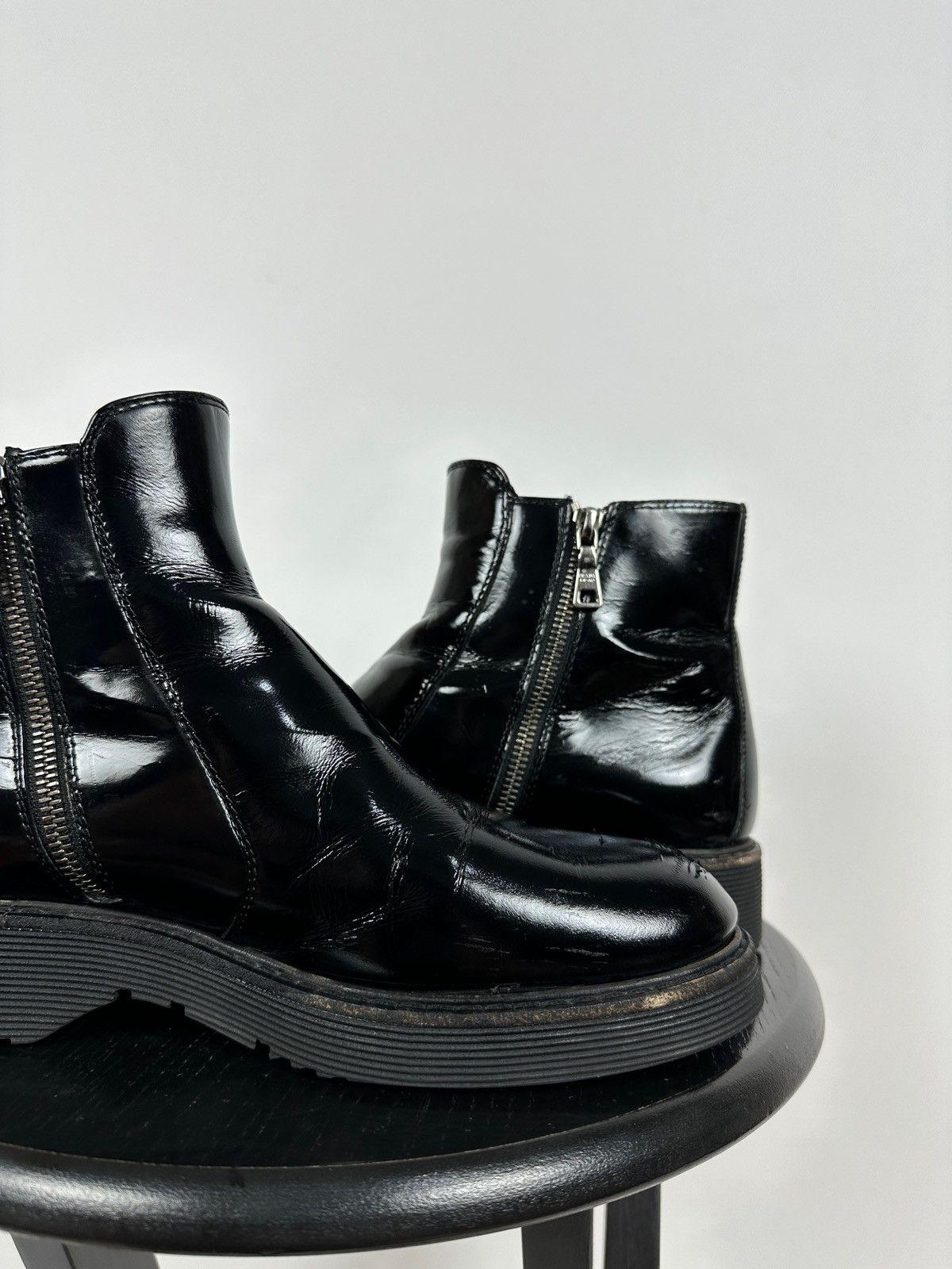 Prada Women’s Prada Black Patent Leather Ankle Boots Size US 9.5 / IT 39.5 - 15 Thumbnail