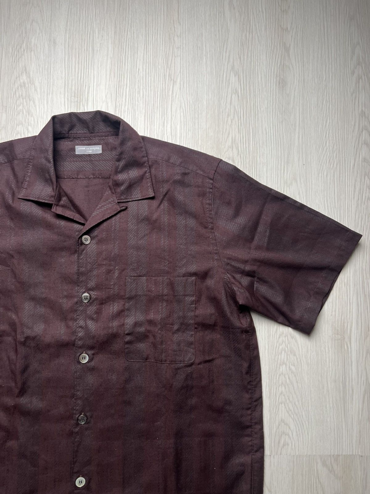 Comme des Garcons Homme Ss2001 Comme des Garcons Homme Striped Open Collar Shirt Size US L / EU 52-54 / 3 - 4 Thumbnail