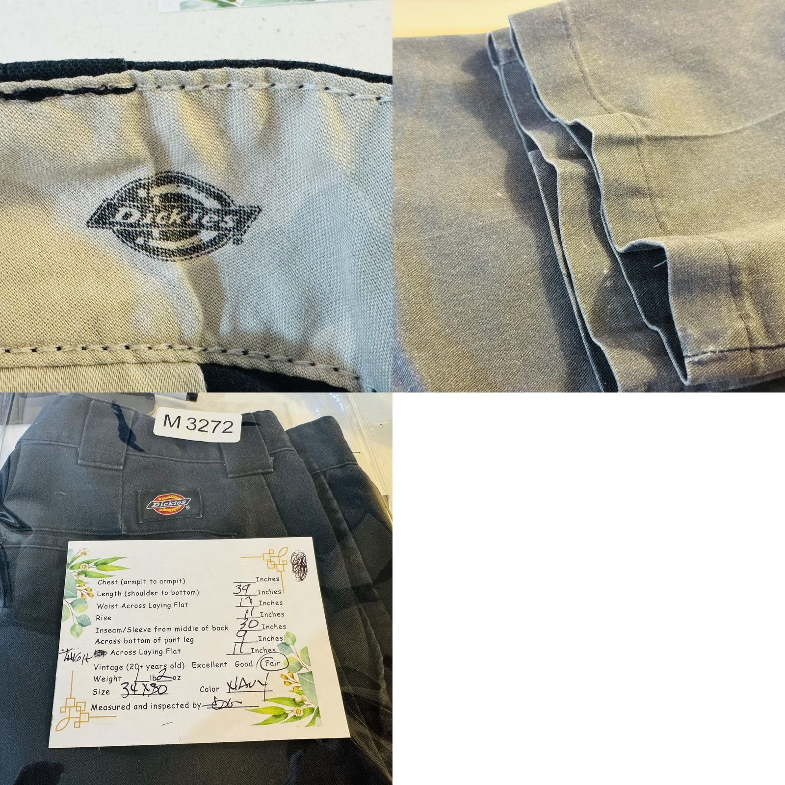 Dickies Dickies Pants Mens 34x30 Blue Cargo Regular Straight Workwear Polyester Cotton Size US 34 / EU 50 - 9 Thumbnail