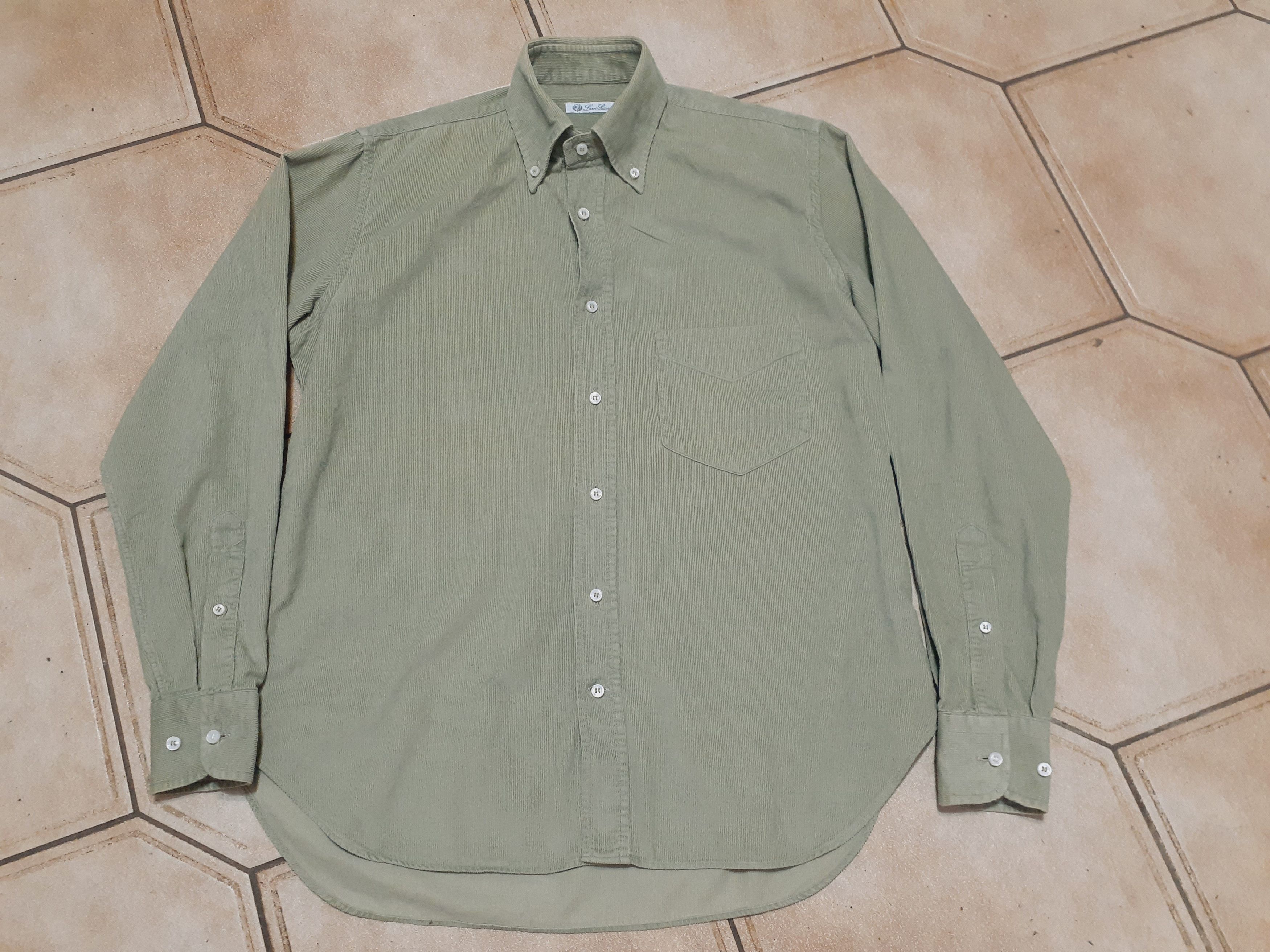 Loro Piana Loro Piana Khaki Long Sleeve Velvet Shirt Size US M / EU 48-50 / 2 - 4 Thumbnail