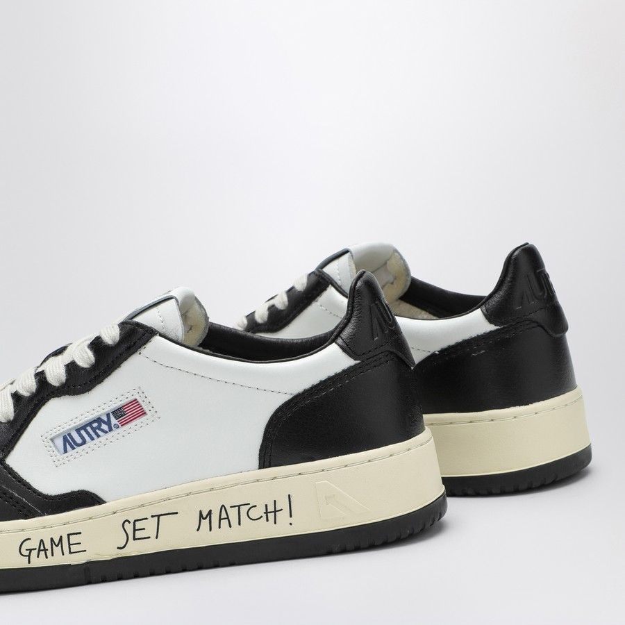 o1d2blof0824 Leather Trainers in White & Black