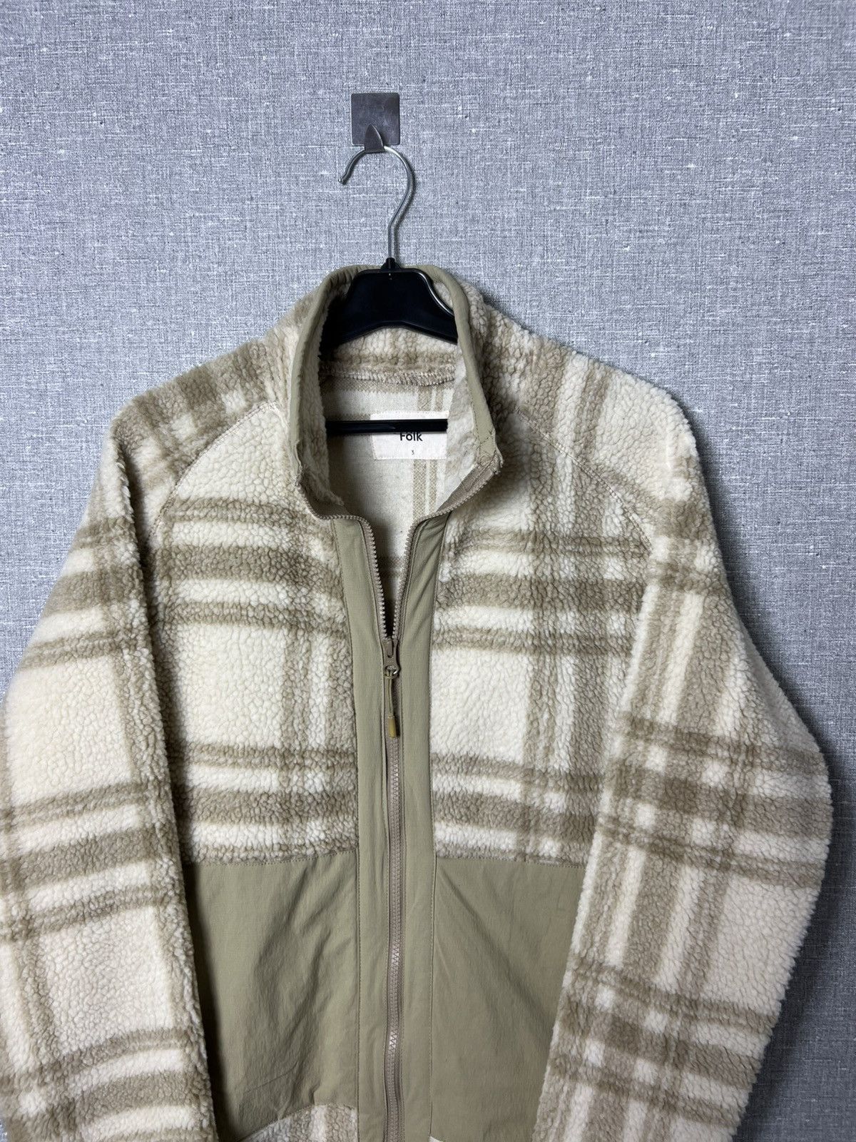 Folk Folk Checkered Full Zipper Sherpa Jacket Teddy Fleece Plaid Size US M / EU 48-50 / 2 - 2 Thumbnail