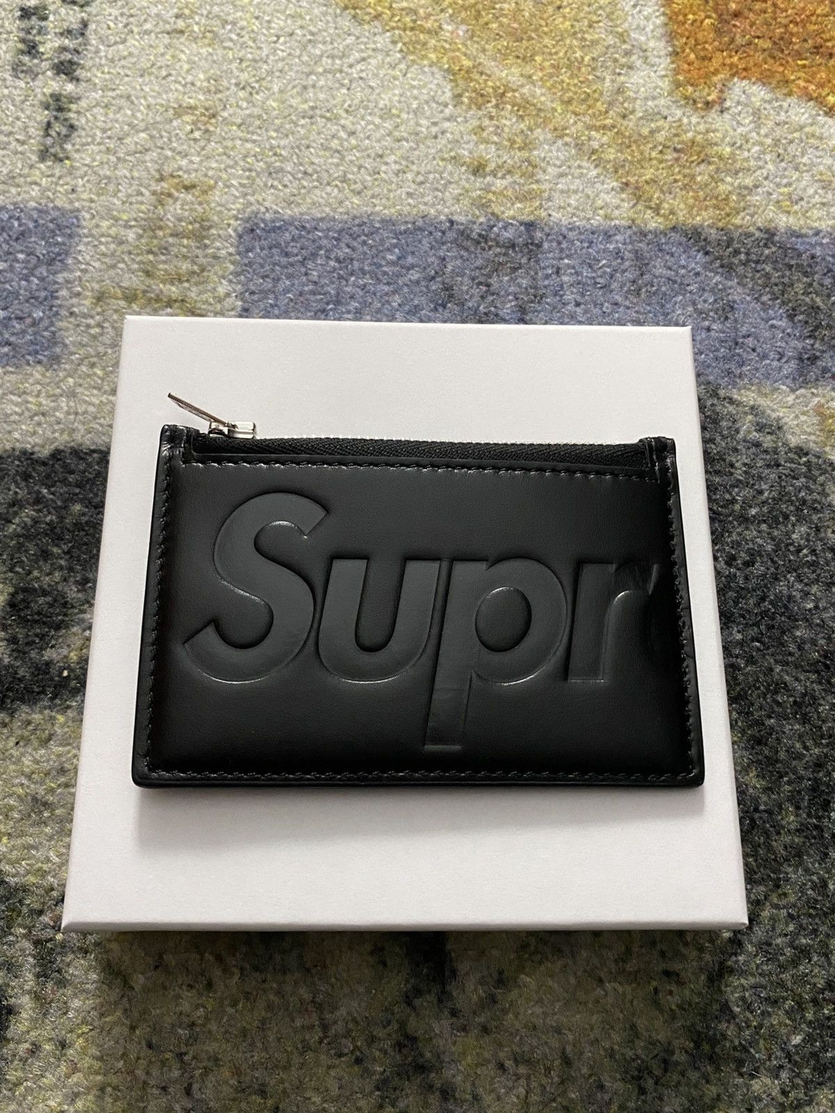 Supreme Supreme Leather Zip Card Holder Black Size ONE SIZE - 3 Thumbnail