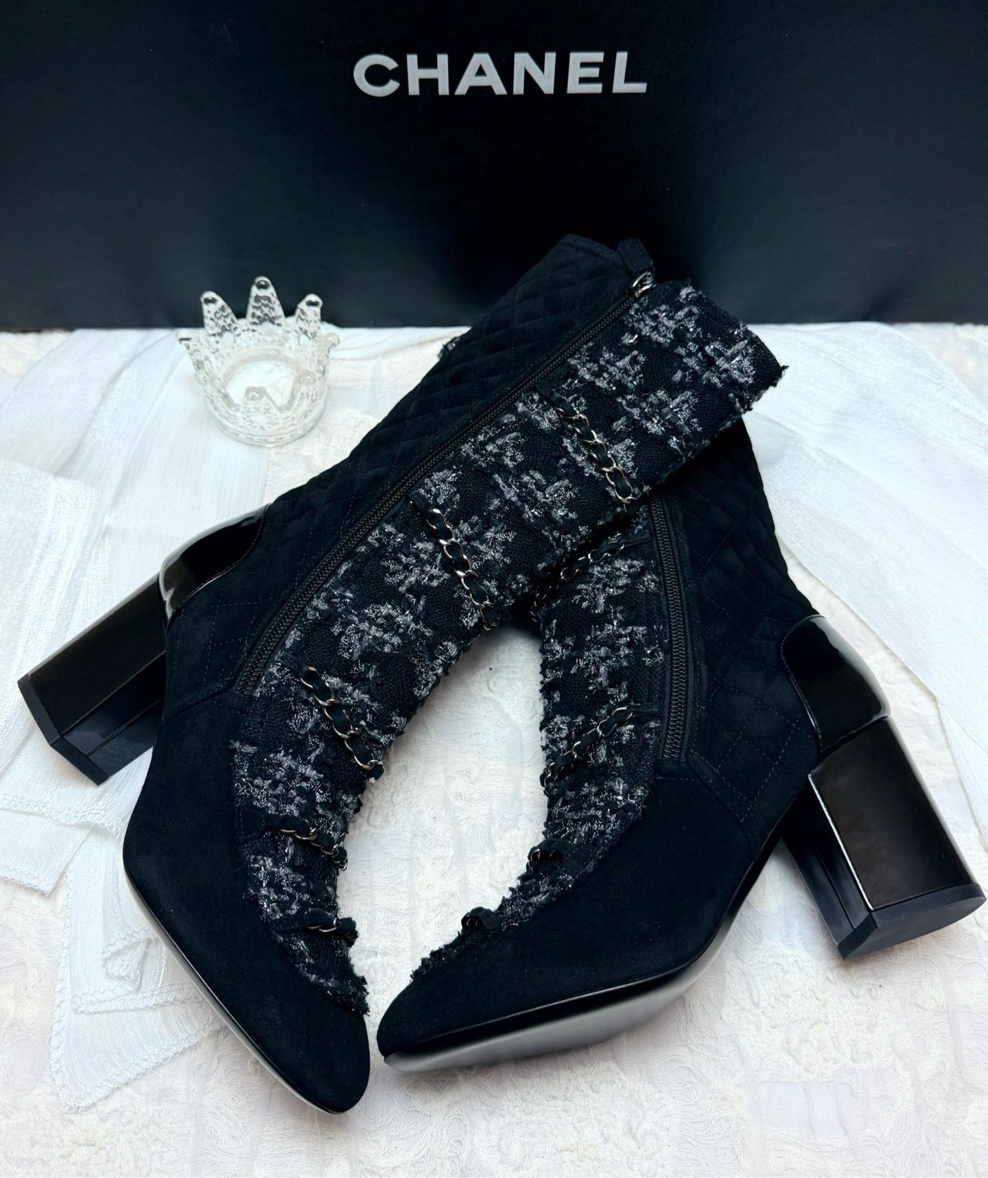 Chanel Chanel Knit Gray Boots us_5-5 Women Size US 5.5 / IT 35.5 - 1 Thumbnail