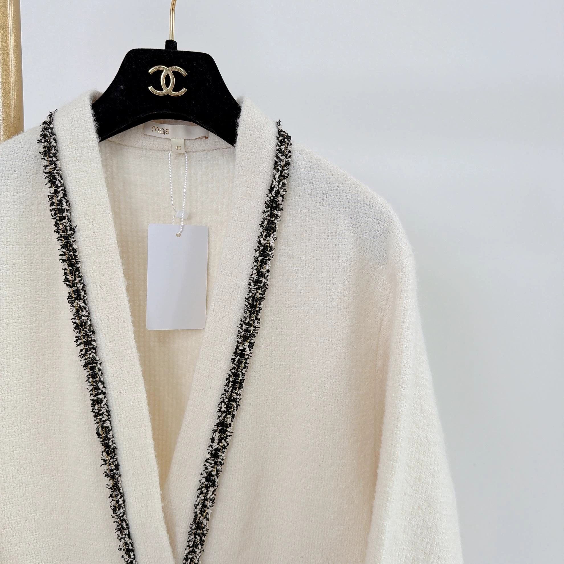Maje Maje White Cardigan 36 8594 Size S / US 4 / IT 40 - 3 Thumbnail