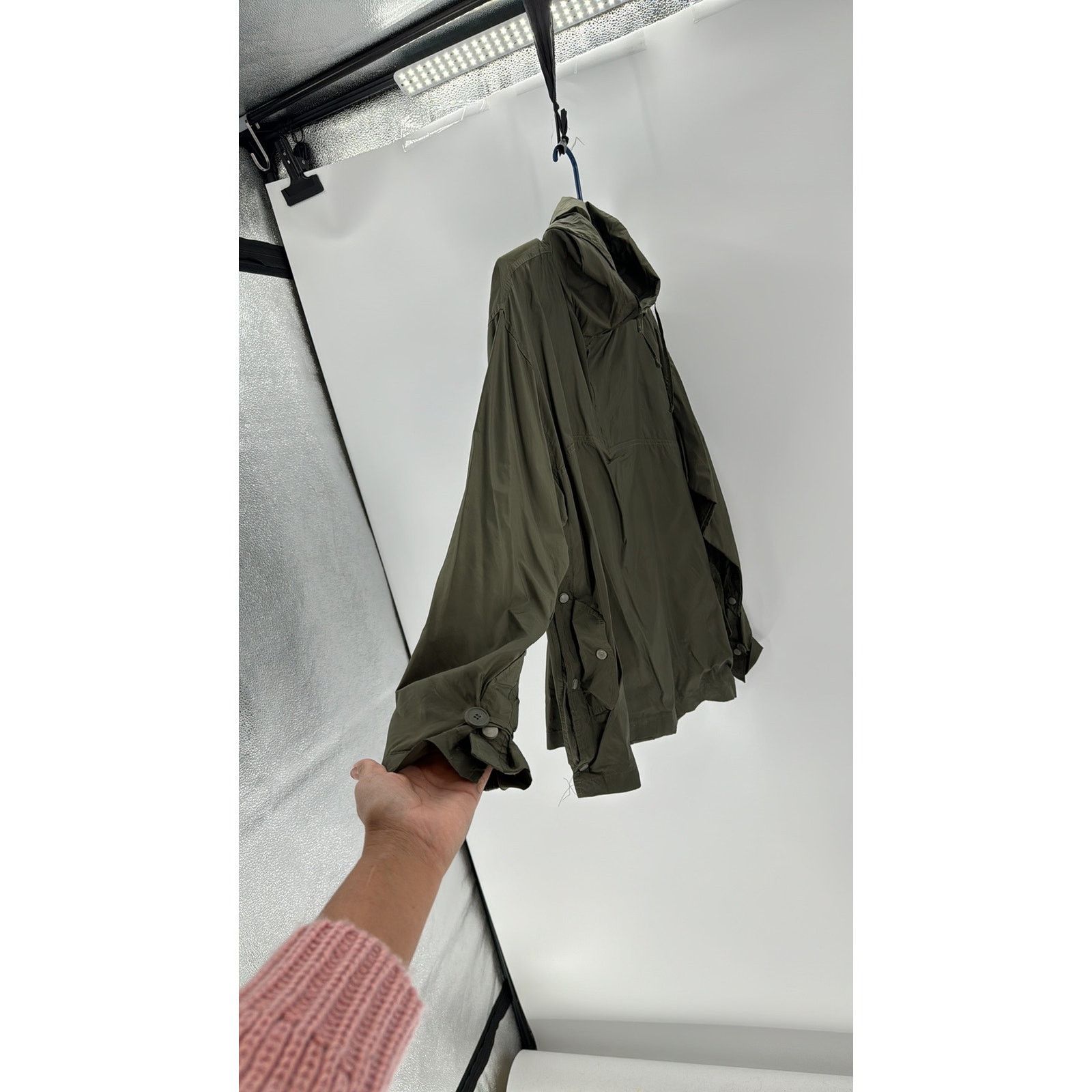 Express EXPRESS World Brand 90s Windbreaker green Hooded Nylon Size US L / EU 52-54 / 3 - 4 Thumbnail
