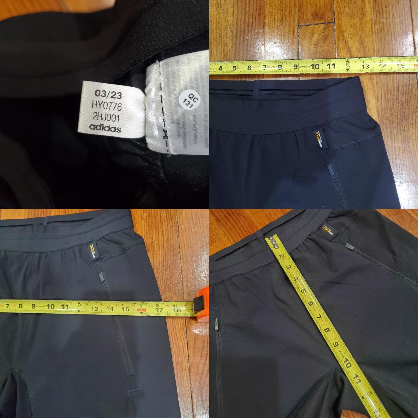 Adidas Adidas Pants Mens Small Black Cordura Slim Fit Ankle Zip Zip Pockets HY0776 Size US 29 - 8 Thumbnail