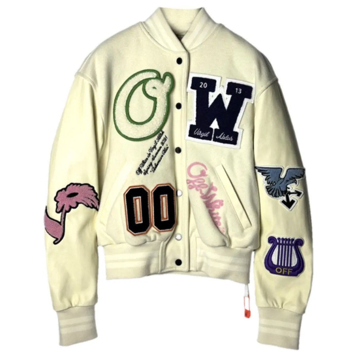 Off-White Off White Varsity leather jacket | Grailed