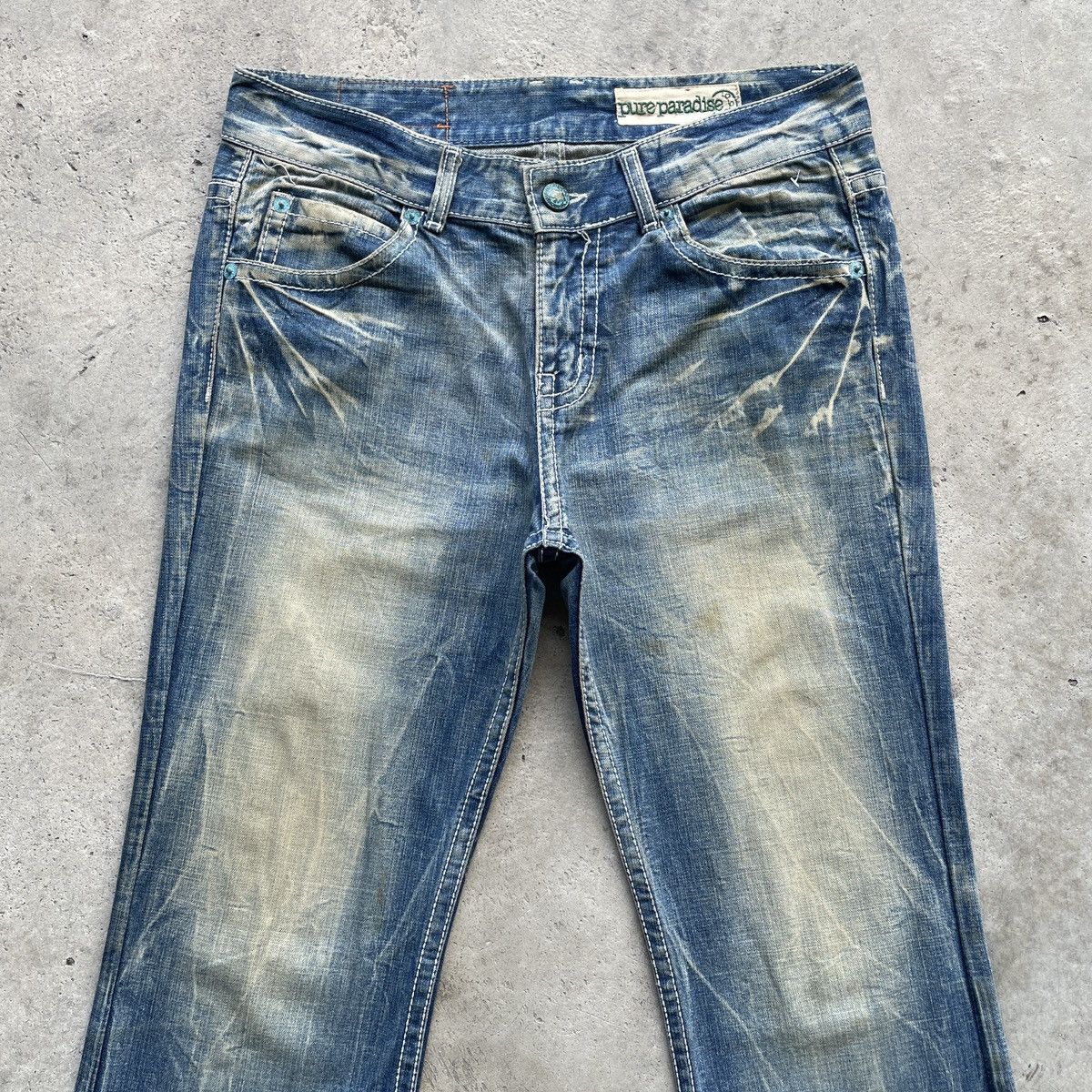 Japanese Brand × Jean RARE💥 Vintage Japanese RUSTY SUPER FLARE Jeans Denim Pants Size US 35 - 4 Thumbnail