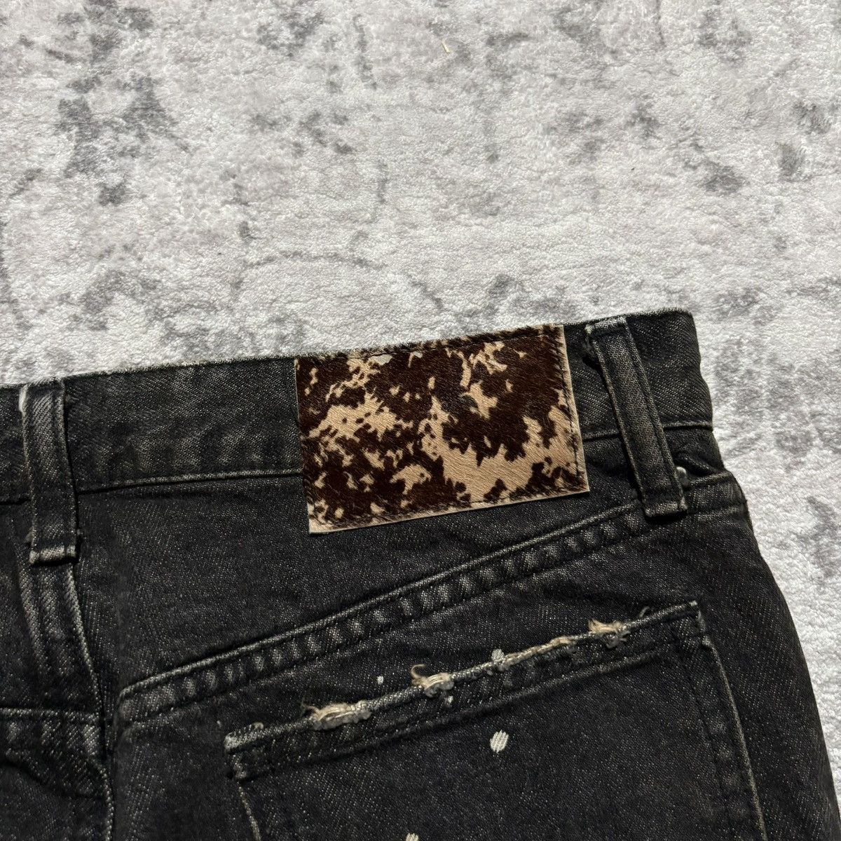 Shellac Shellac Bleached & Distressed Bootcut Black Jeans | Size 48 Size US 30 / EU 46 - 9 Thumbnail