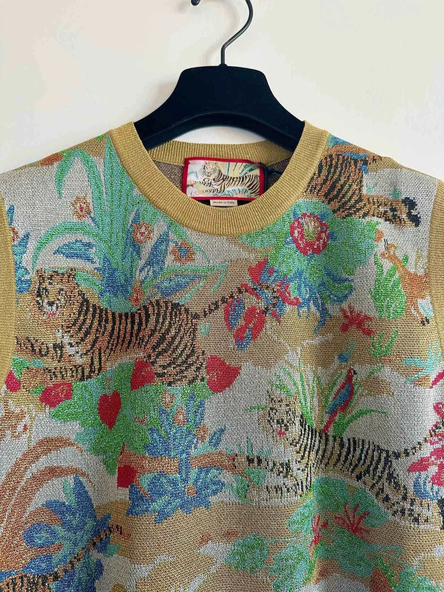 Gucci Gucci Jungle Tiger Gold Thread Knit Vest. Size S / US 4 / IT 40 - 3 Thumbnail