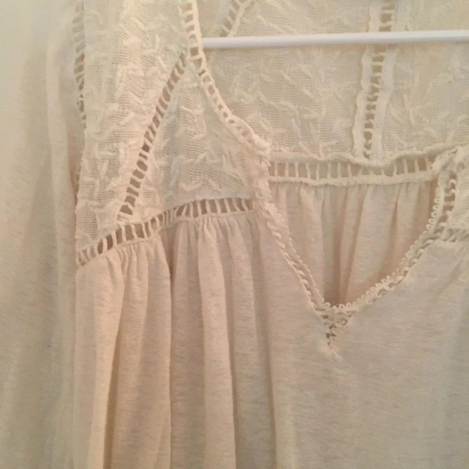 Lucky Brand Lucky Brand white 3/4 length sleeve Boho top, size Medium Size M / US 6-8 / IT 42-44 - 4 Thumbnail