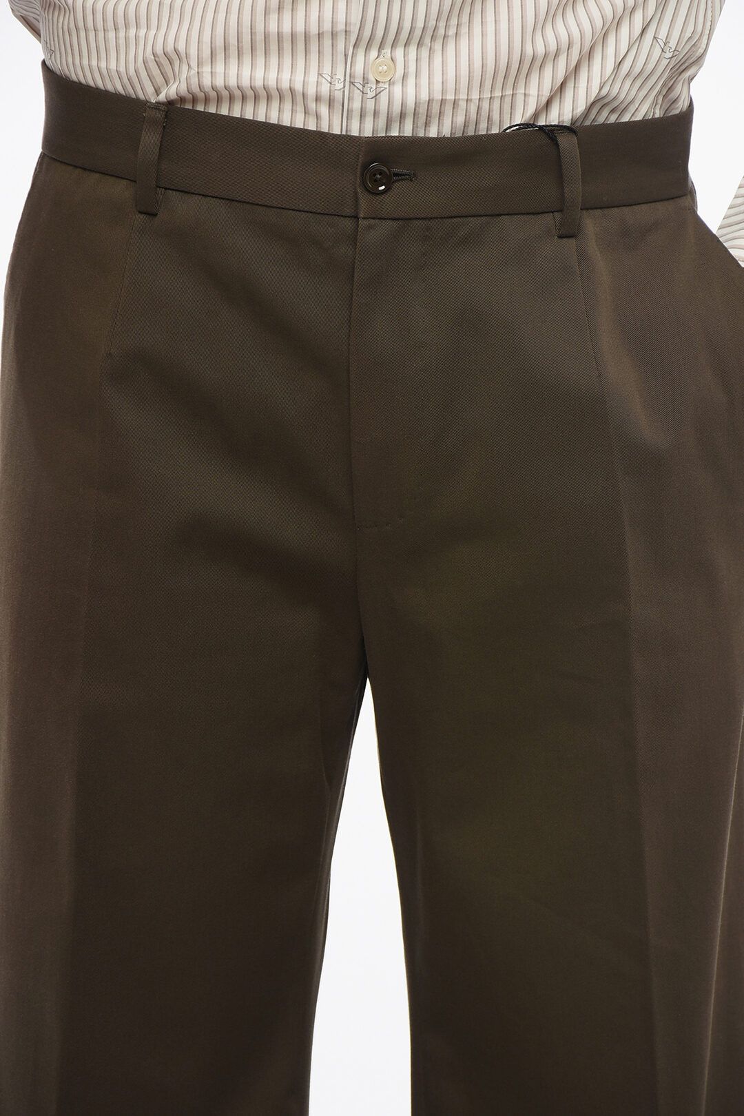 Dolce & Gabbana og1mm0825 Cotton Wide Leg Chinos Pant in Brown Size US 32 / EU 48 - 4 Thumbnail
