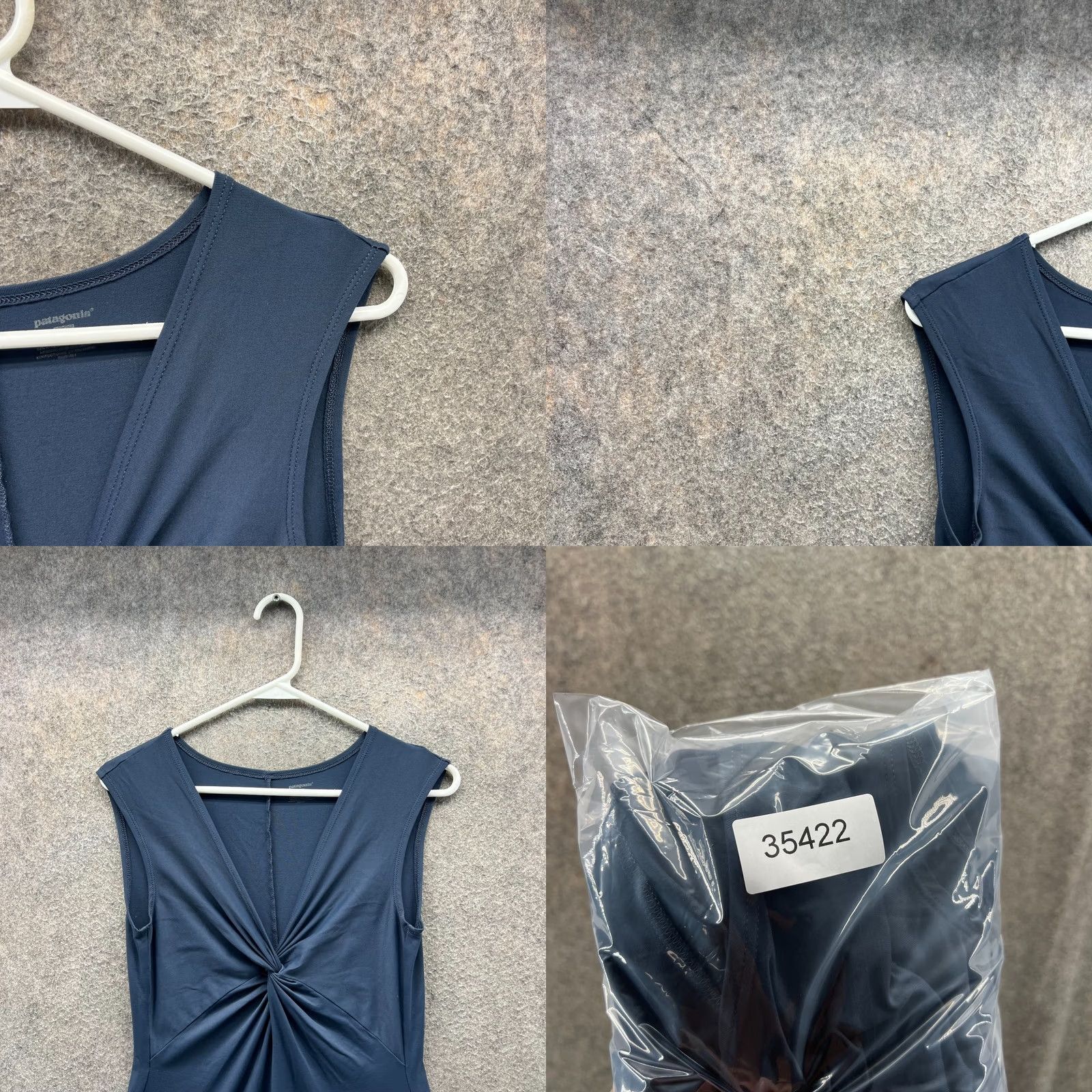 Patagonia Patagonia Dress Women Medium Blue Navy Sleeveless Knot Front Long Stretch Knit A-Line Sundress Casual Travel Summer Spring Size M / US 6-8 / IT 42-44 - 8 Thumbnail