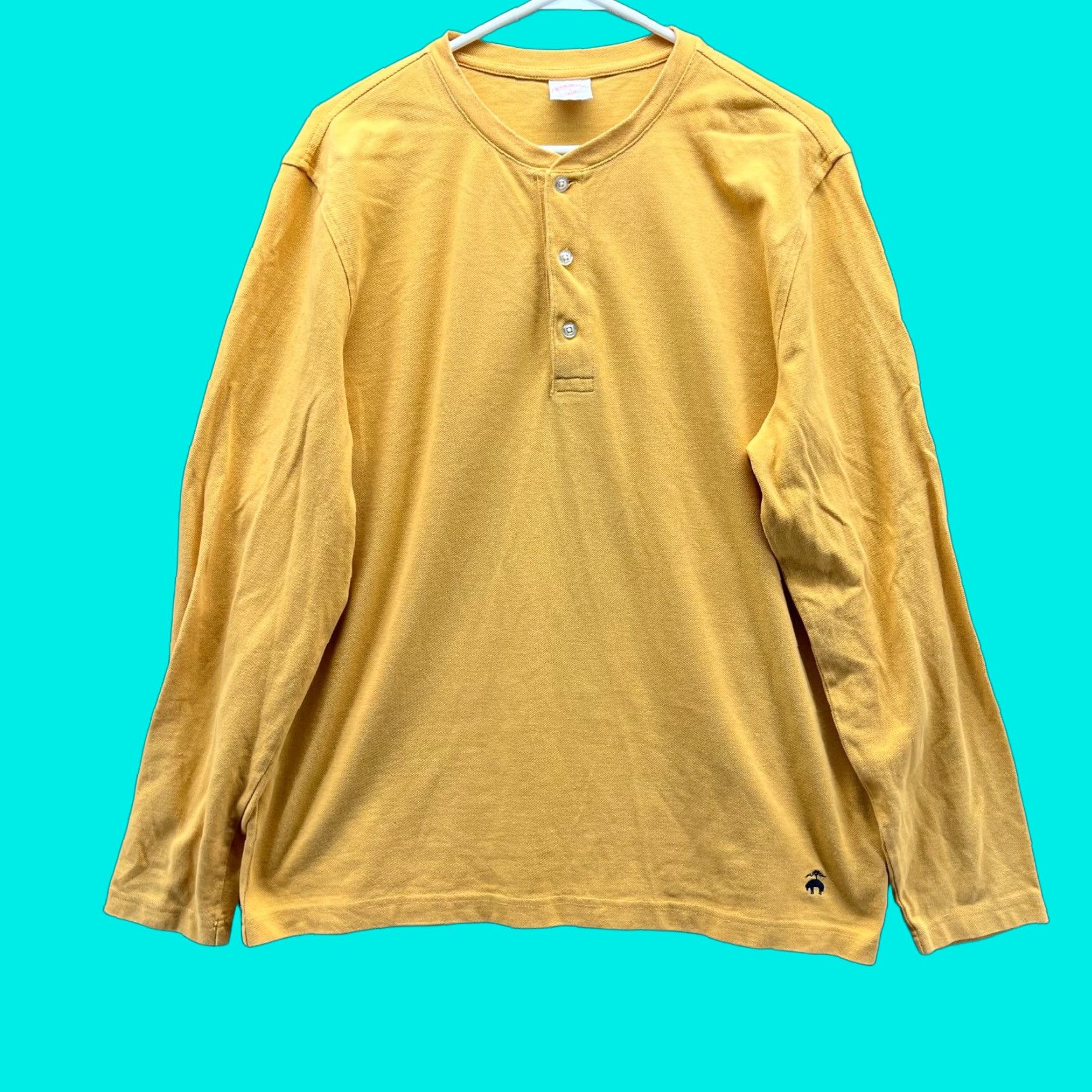 Brooks Brothers Brooks Brothers Shirt Mens Large Yellow Long Sleeve Henley Pullover Mustard Shirt Size US L / EU 52-54 / 3 - 1 Thumbnail