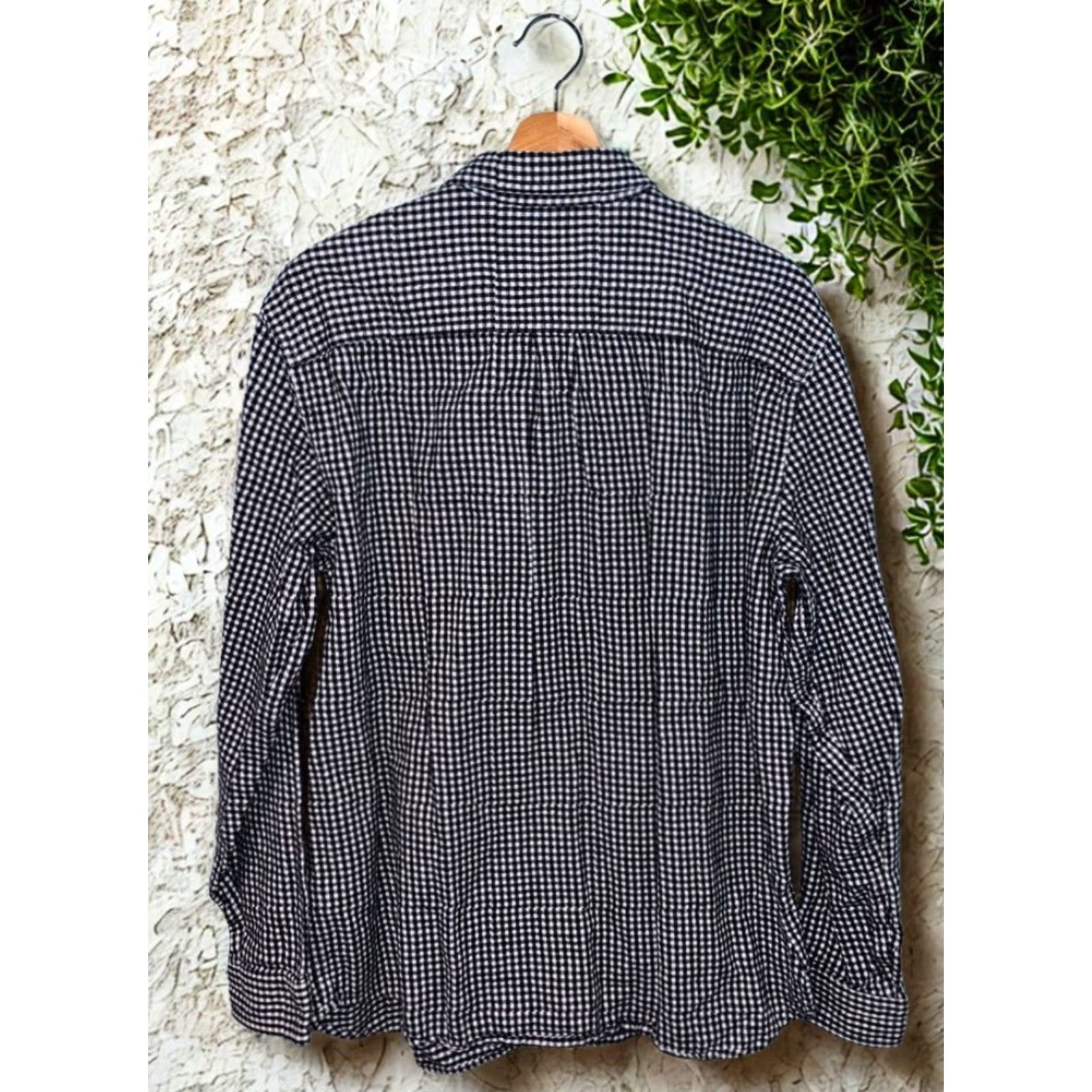 Vintage L.L. Bean Shirt Mens L Black White Micro Plaid Scotch Flannel Button-Down Long Sleeve Cotton Chest Pocket Vintage No (adjust for non-adding) Size US L / EU 52-54 / 3 - 3 Thumbnail