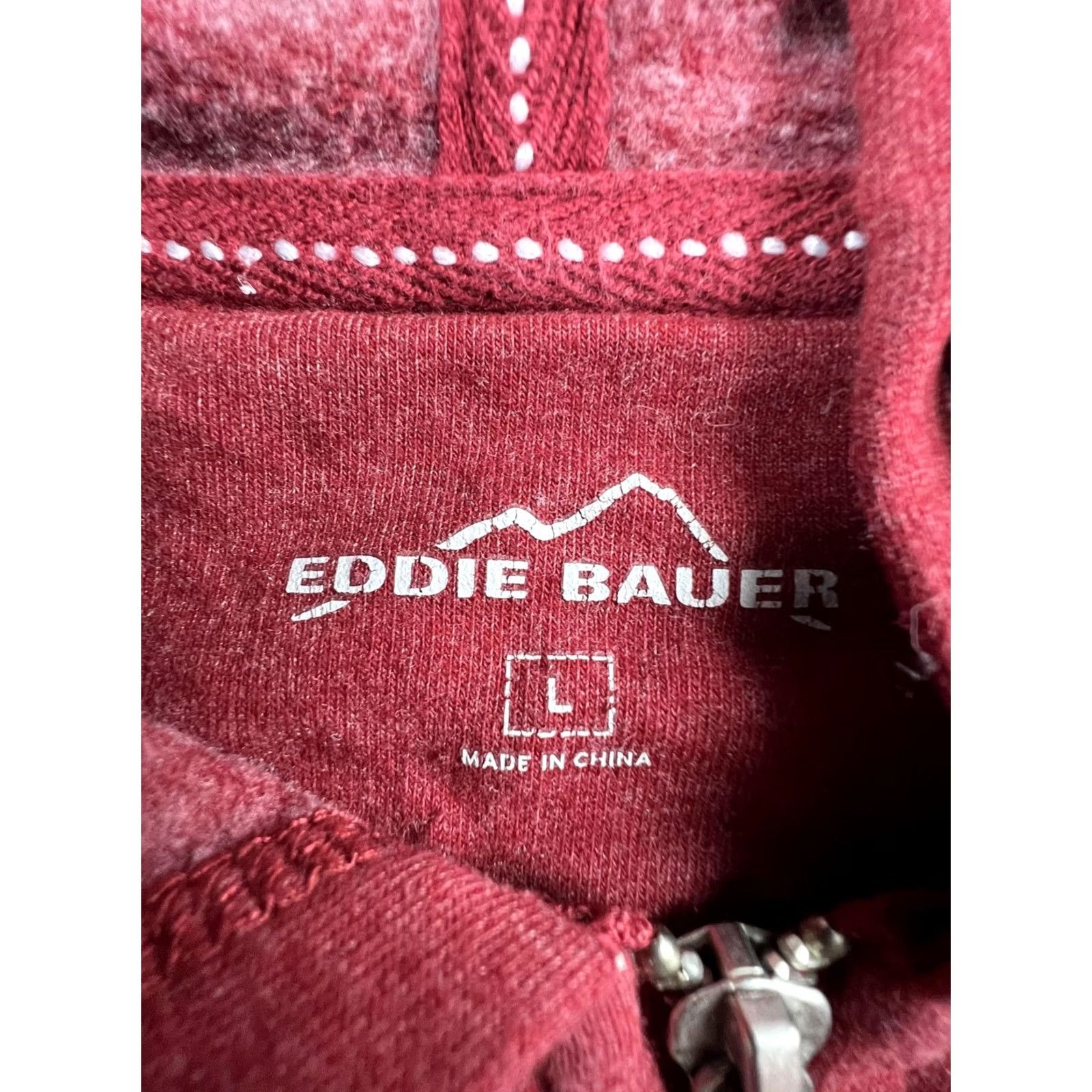 Eddie Bauer Eddie Bauer Hoodie Womens Large Red Full Zip Fleece Pockets Raglan Crew Neck Casual Fall Sweatshirt Size L / US 10 / IT 46 - 3 Thumbnail