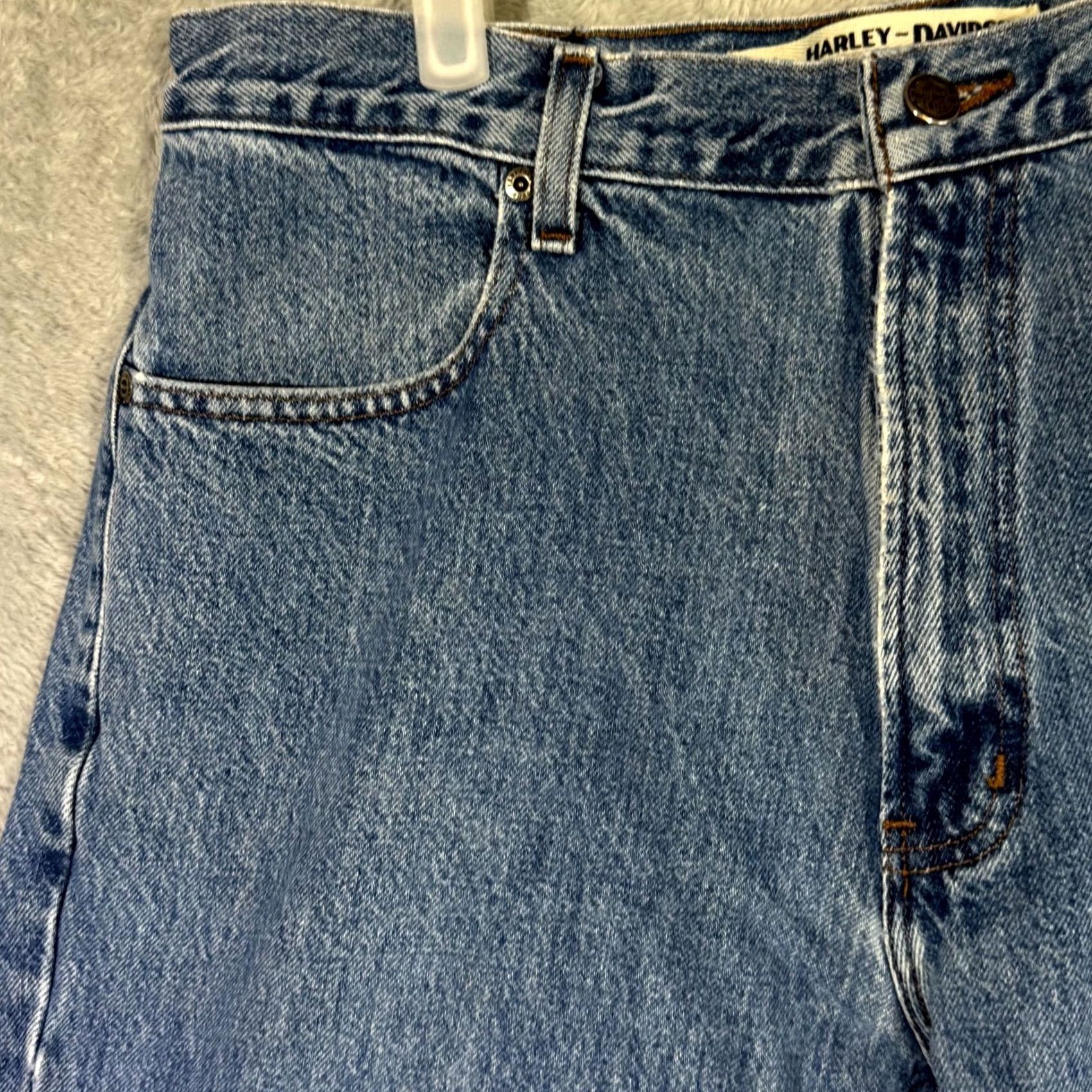 Harley Davidson Harley-Davidson Jeans Men’s 36 x 30 Blue Stone Wash Denim Mid-Rise Straight Jeans Men’s Regular Stone Wash Blue 36x30 Size US 36 / EU 52 - 3 Thumbnail