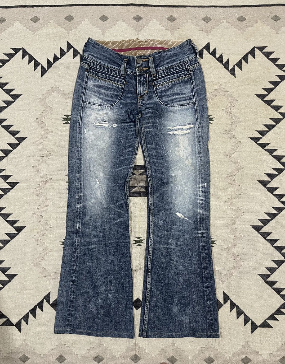 If Six Was Nine 2000s IF SIX WAS NINE STYLE MUDWASH FLARE DENIM JEANS Size 26" / US 2 / IT 38 - 4 Thumbnail