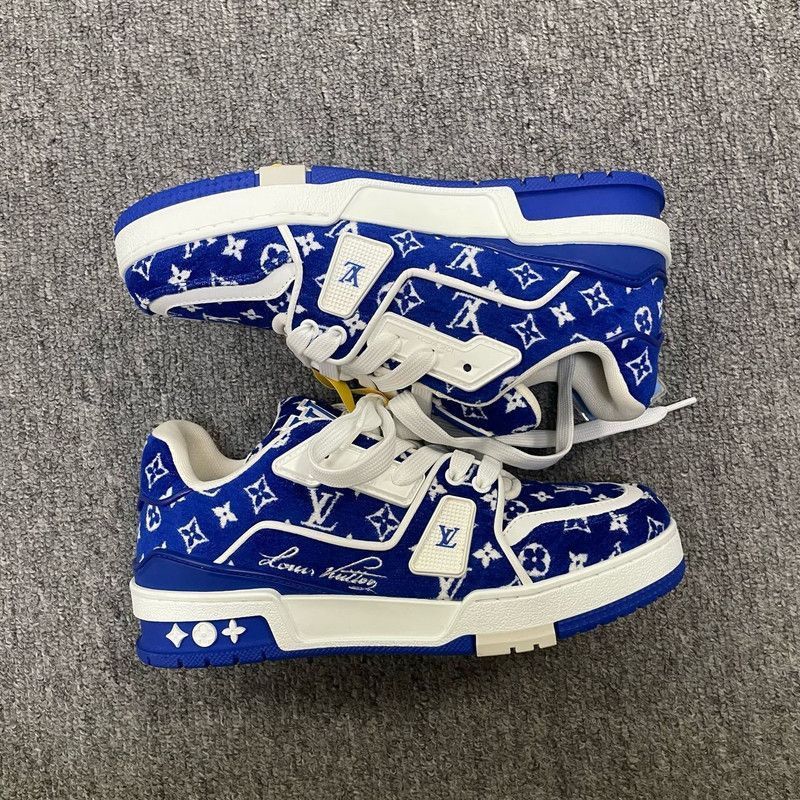 Louis Vuitton Louis Vuitton Blue and White Trainer Sneakers -2508 Size US 7.5 / EU 40-41 - 5 Thumbnail