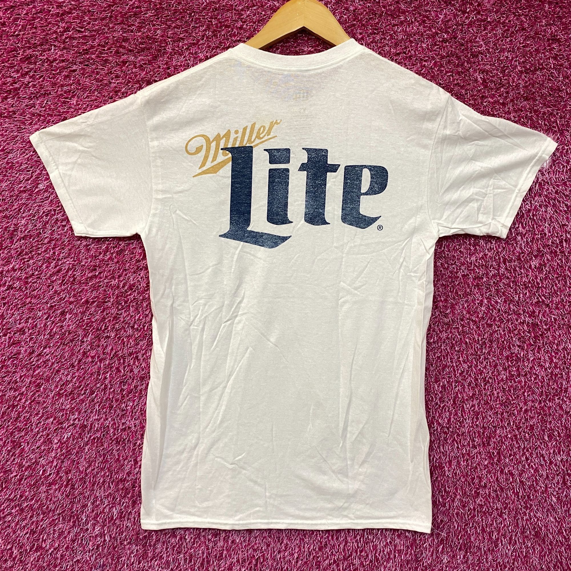 Junk Food Luv Miller Lite Beer Logo Graphic Design Vintage Style Shirt Size US XS / EU 42 / 0 - 4 Thumbnail