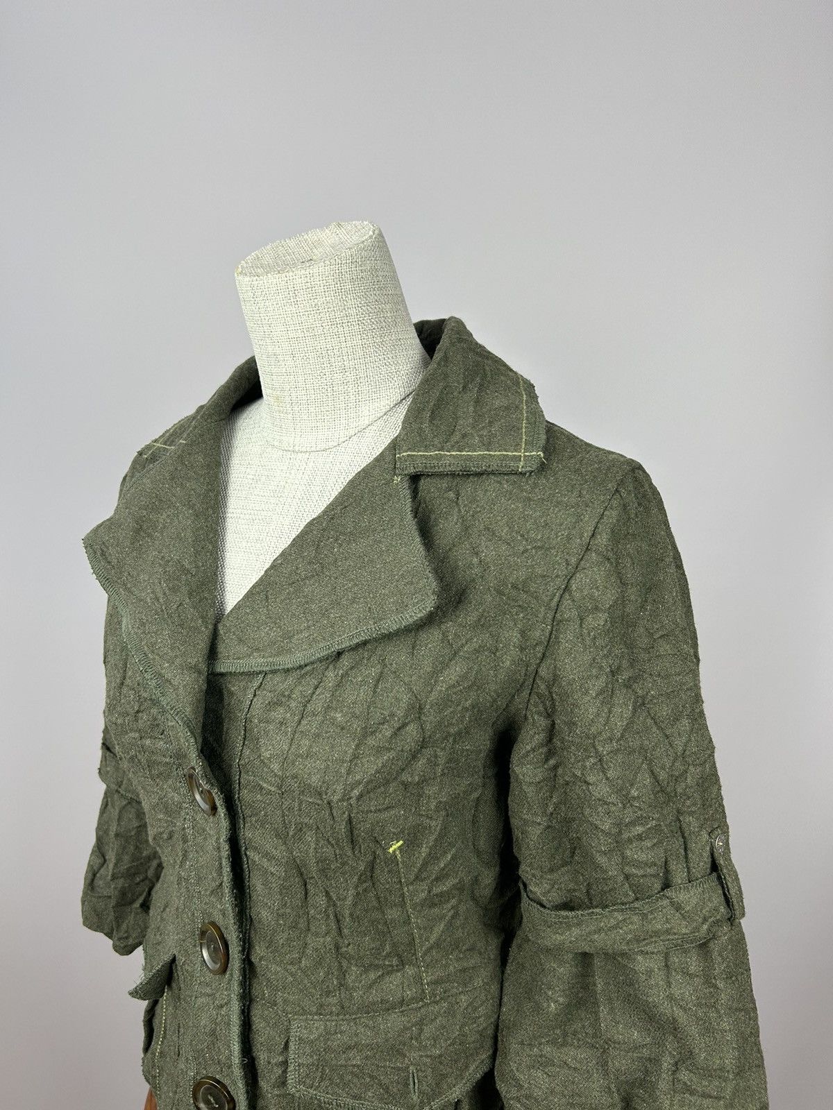 Designer 2026 Deux Mille Vingt Six Wool Blend Short Blazer Jacket Size S / US 4 / IT 40 - 4 Thumbnail