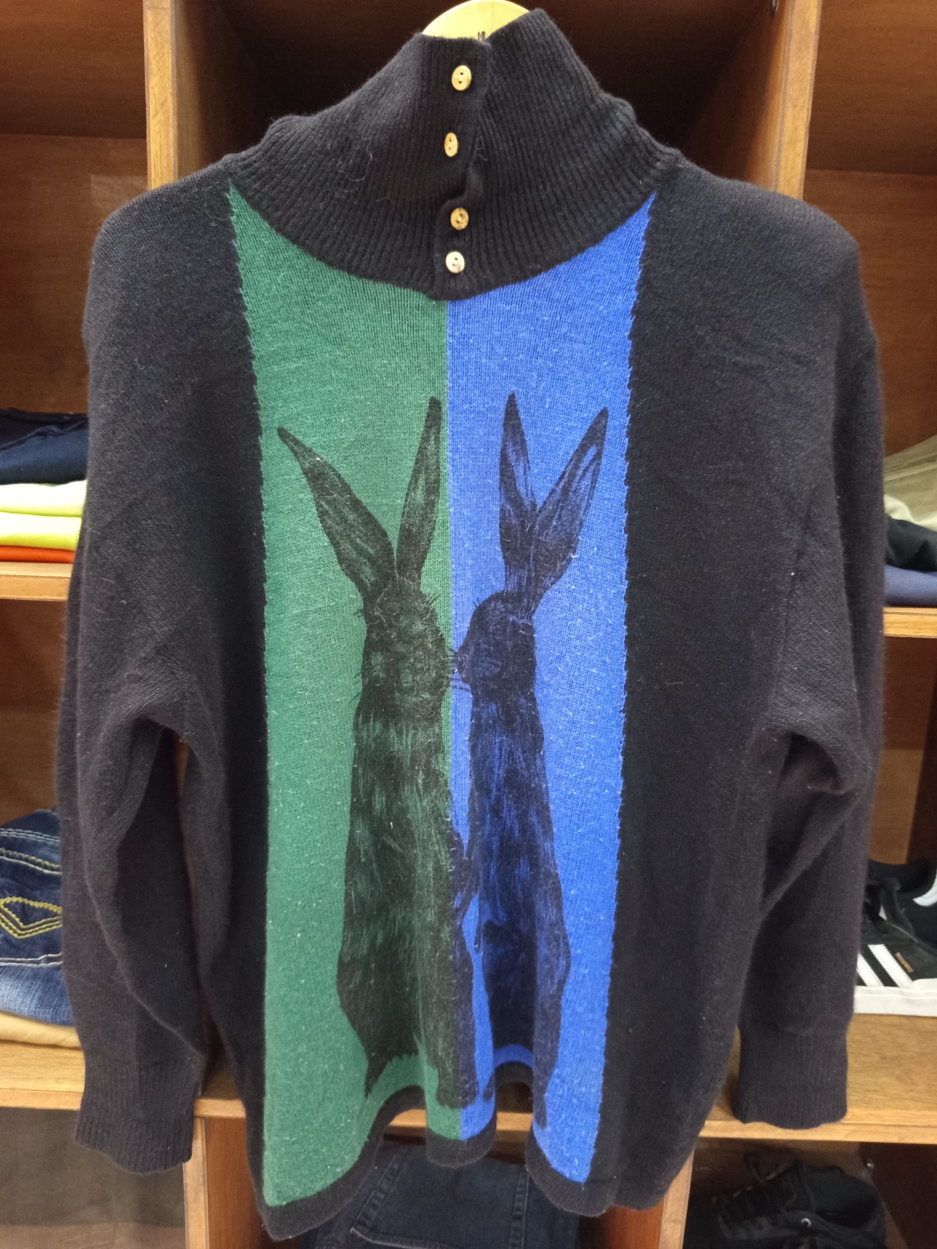 Art Comes First 1980s Double Rabbit Wool Knit Sweater Size US L / EU 52-54 / 3 - 1 Thumbnail