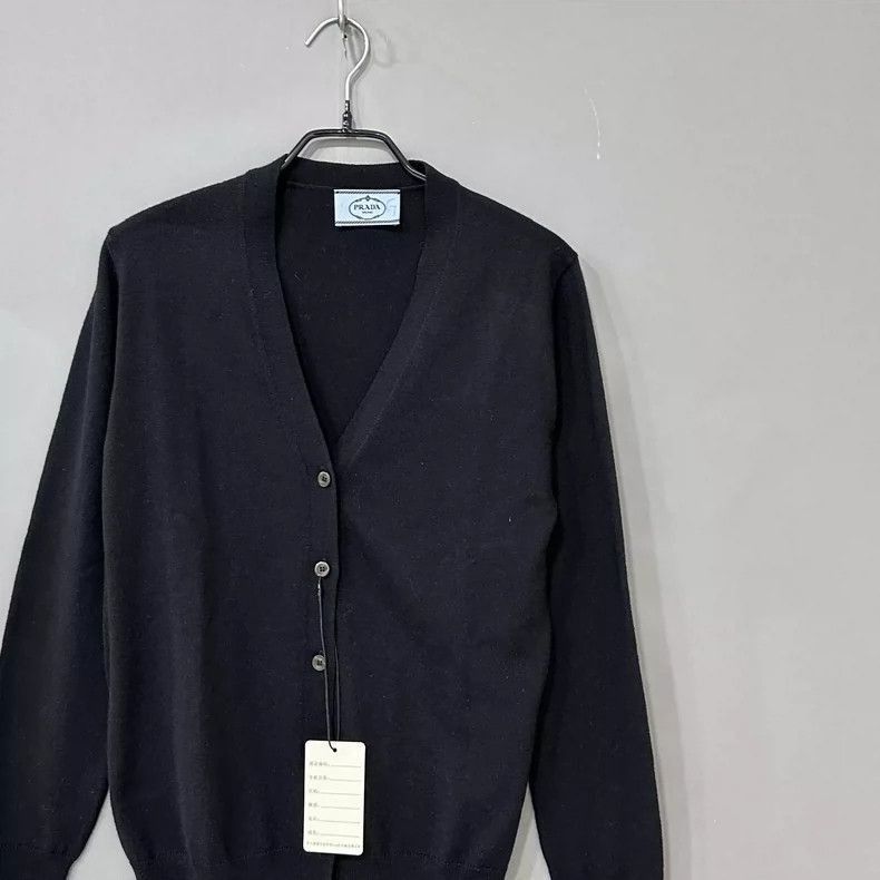 Prada Black Wool Knit Cardigan by Prada-2506 Size US S / EU 44-46 / 1 - 2 Thumbnail