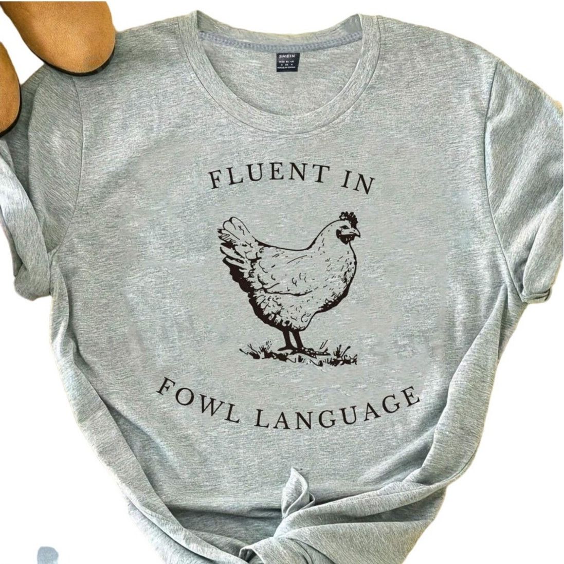 Shein Rooster & Letter Printed Short Sleeve Round Neck T-Shirt Size S / US 4 / IT 40 - 1 Preview