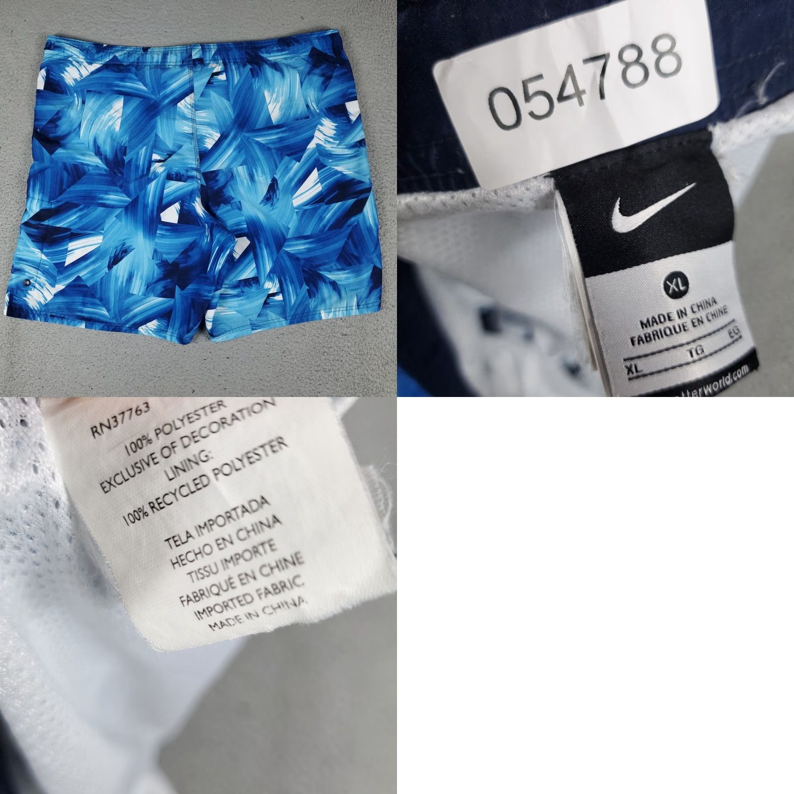Nike Nike Shorts Mens XL Blue Abstract Swoosh Lace Tie Beach Board Swim Trunks Geometric Pattern Polyester Blended Fabric Lined Polyester Brand Nike Size US 36 / EU 52 - 8 Thumbnail