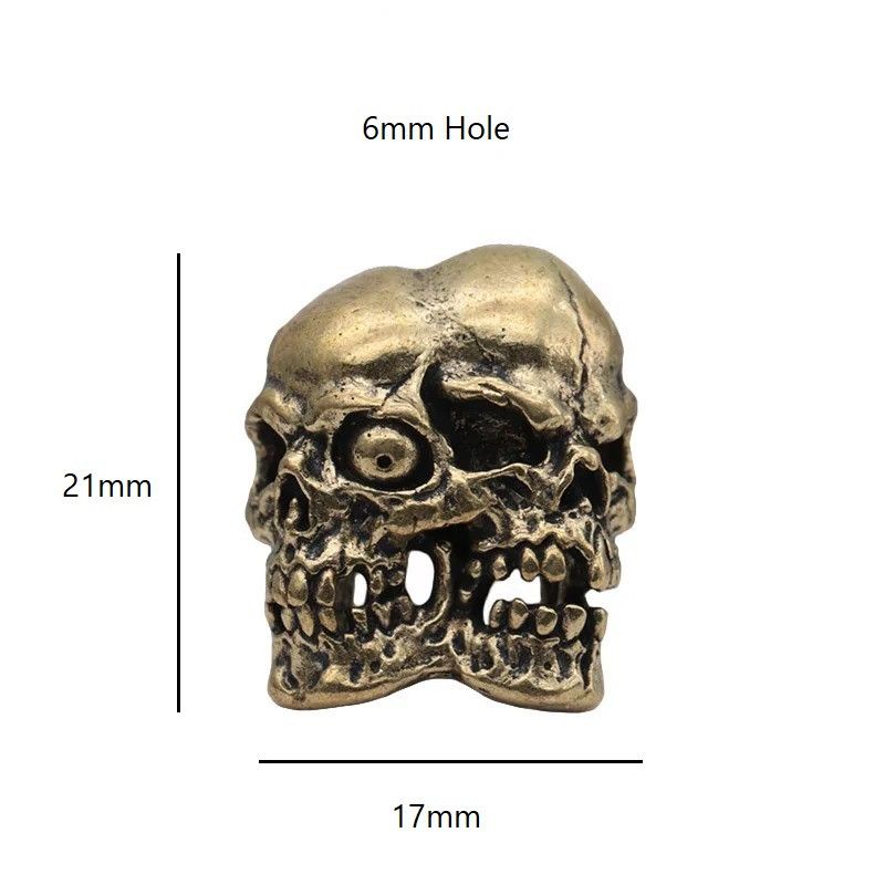 Handmade 3Pcs Skull Knife Beads Paracord Bead Zipper Umbrella Rope Size ONE SIZE - 5 Thumbnail