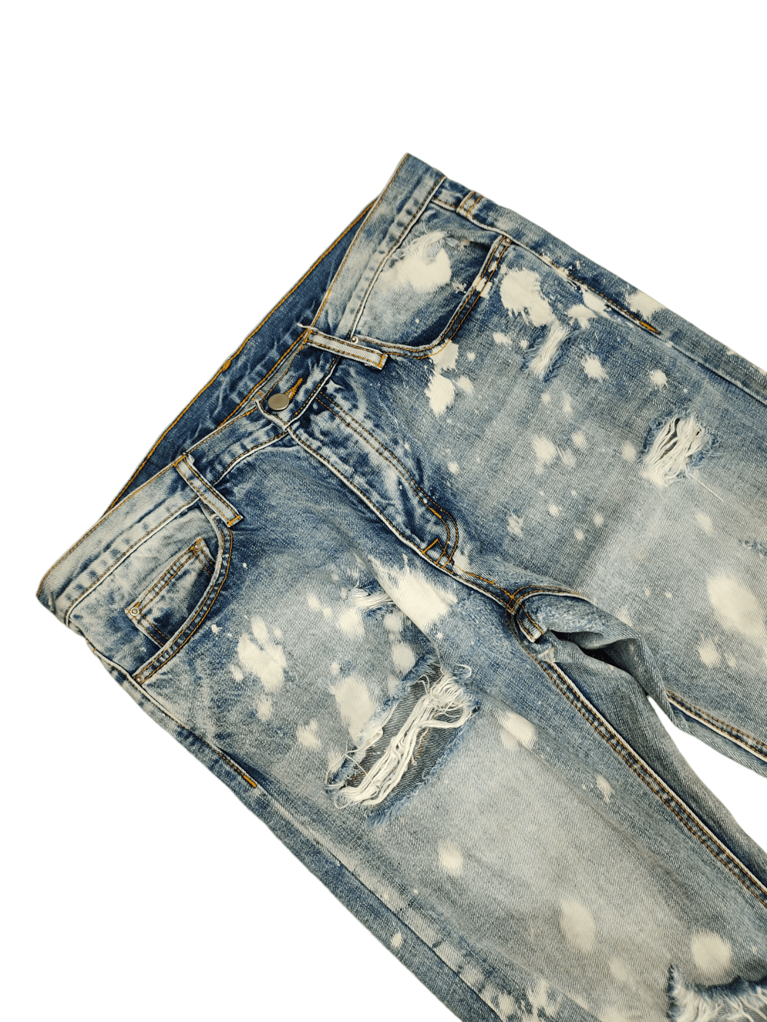 MNML Mnml Bleach Destroy Denim Jeans Skinny Streetwear Size US 34 / EU 50 - 3 Thumbnail