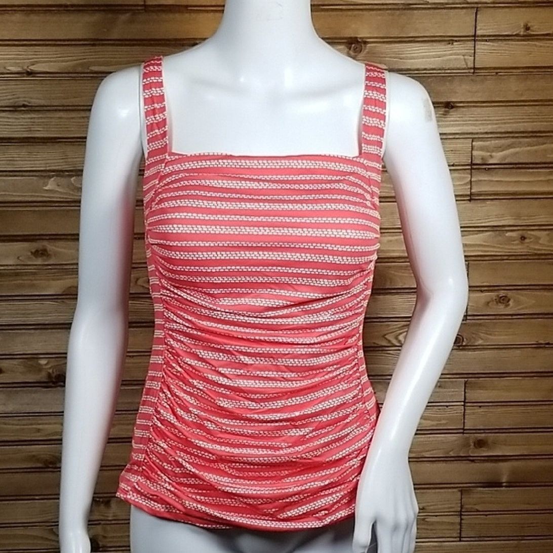 L.L. Bean L.L. Bean Pink Ruched Swim Suit Tankini Top Size 10 Size L / US 10 / IT 46 - 1 Thumbnail