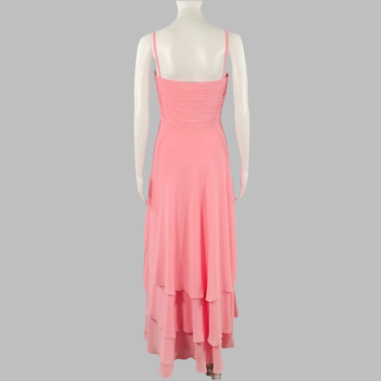 Escada Size 2 Pink Gold Silk Ruched Layered Evening Gown Size XS / US 0-2 / IT 36-38 - 4 Thumbnail