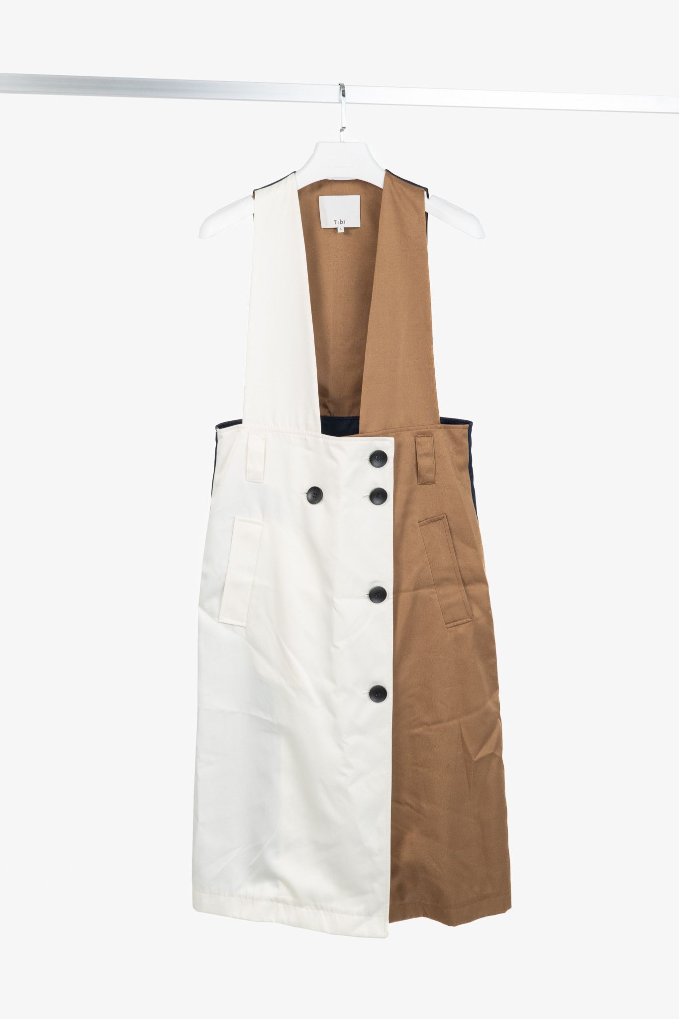 Tibi Tibi AW19 Ivory-Multi Colorblock Techy Twill Trench Dress Size S / US 4 / IT 40 - 1 Thumbnail